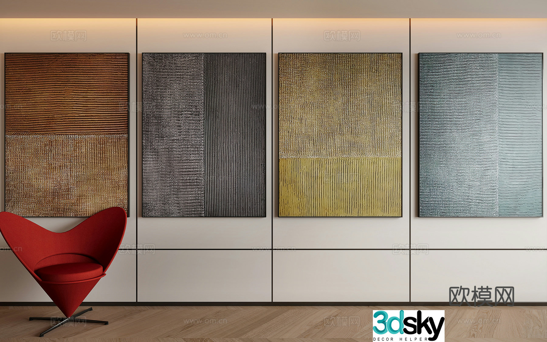 Modern minimalist decorative painting 3d model