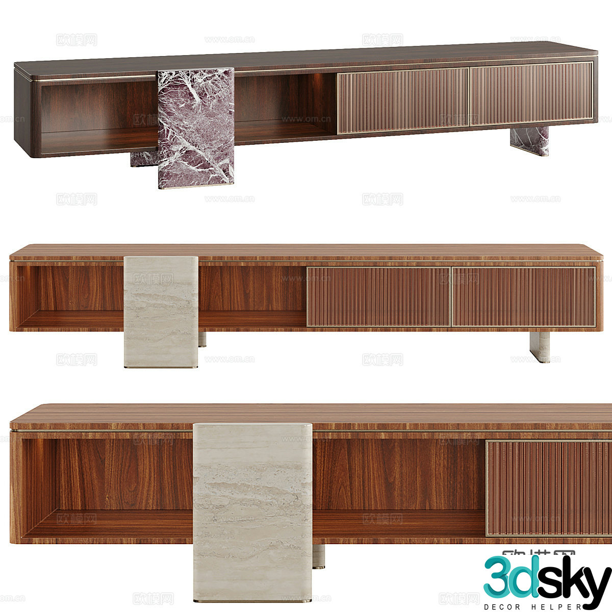 Modern Italian Aurelia TV cabinet 3D model