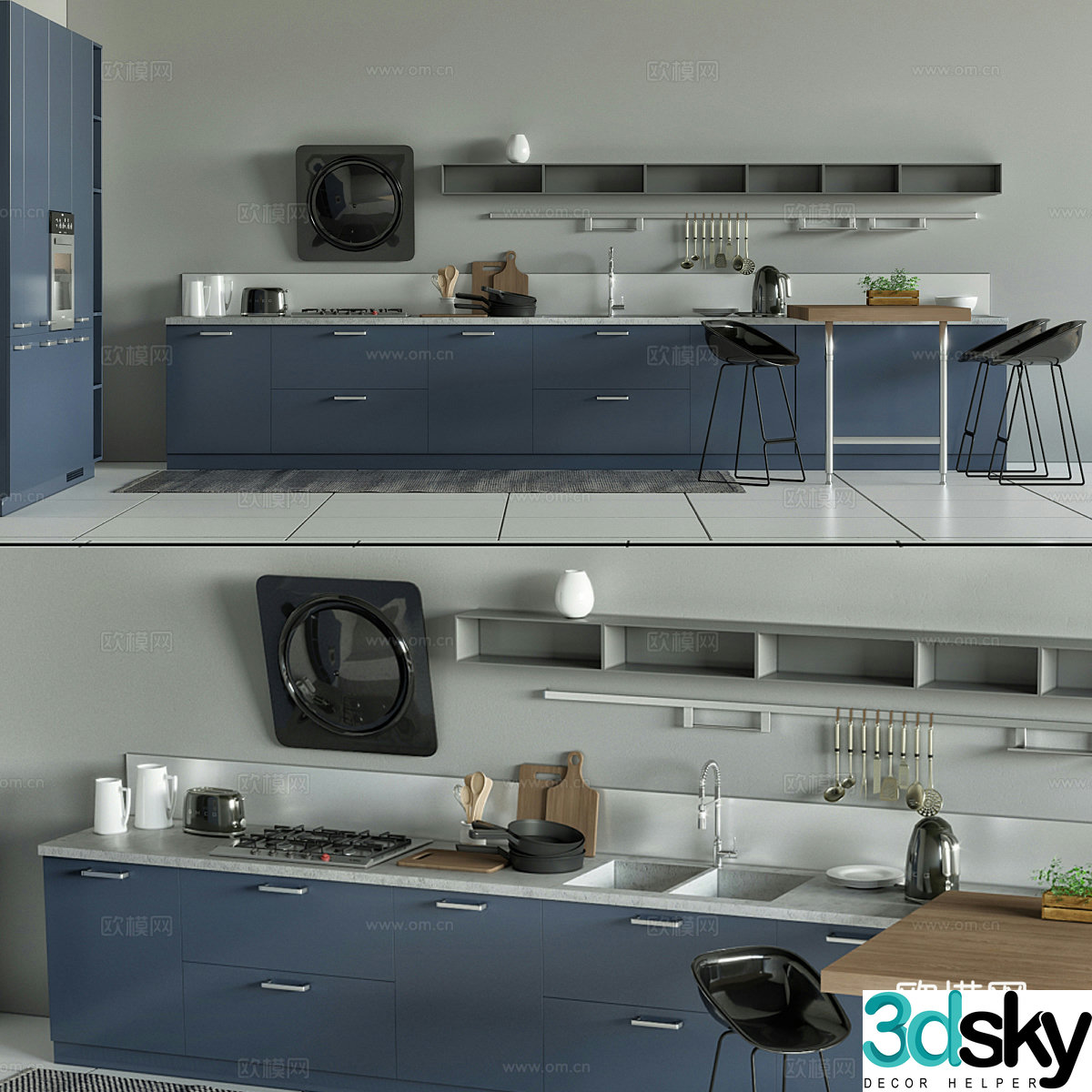 Blue cabinet 3d model