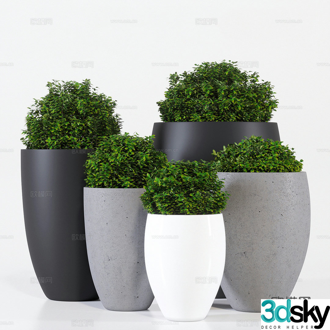 Ceramic flower pot pot 3d model