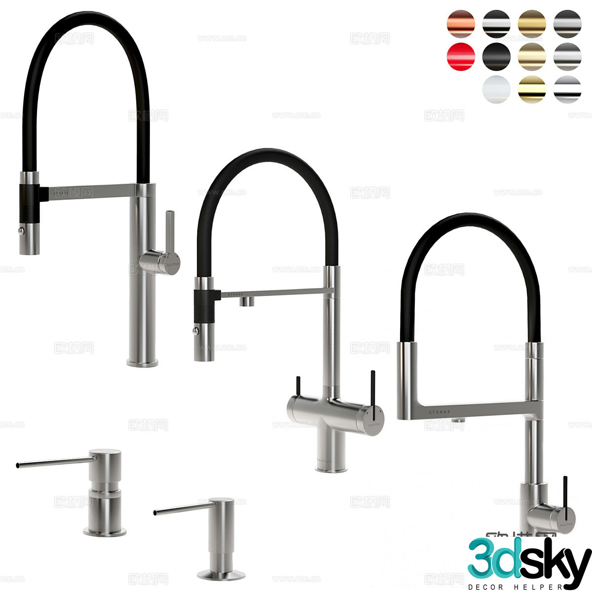 Faucet combination Light luxury faucet Simple faucet Kitchen faucet Bathroom faucet 3D model