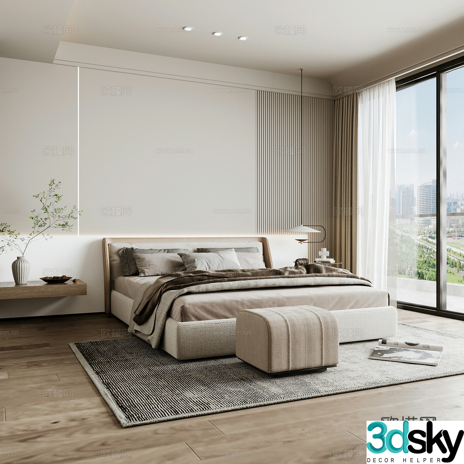 Modern home bedroom Modern bedroom Italian bedroom Simple bedroom Italian bed 3d model