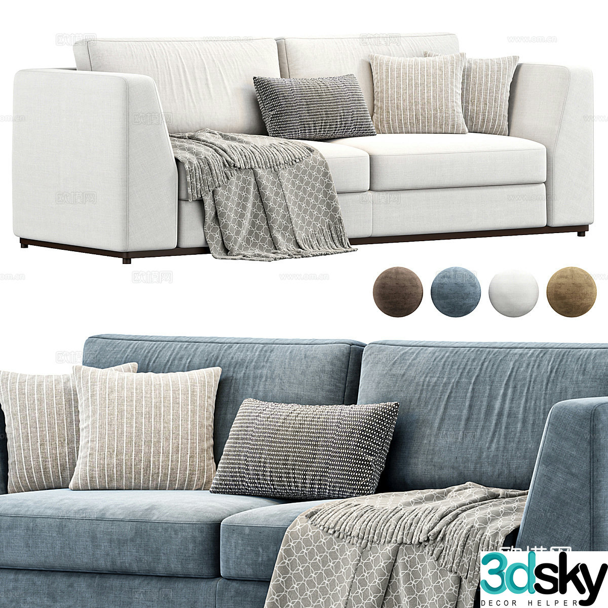 Modern Colt Two-person Casual Sofa 3D Model