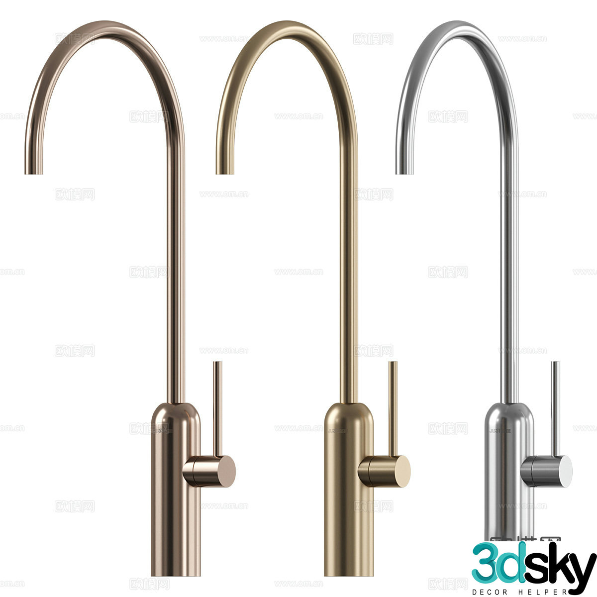 Minimalist faucet Faucet combination Simple faucet Champagne gold faucet Hotel faucet 3D model