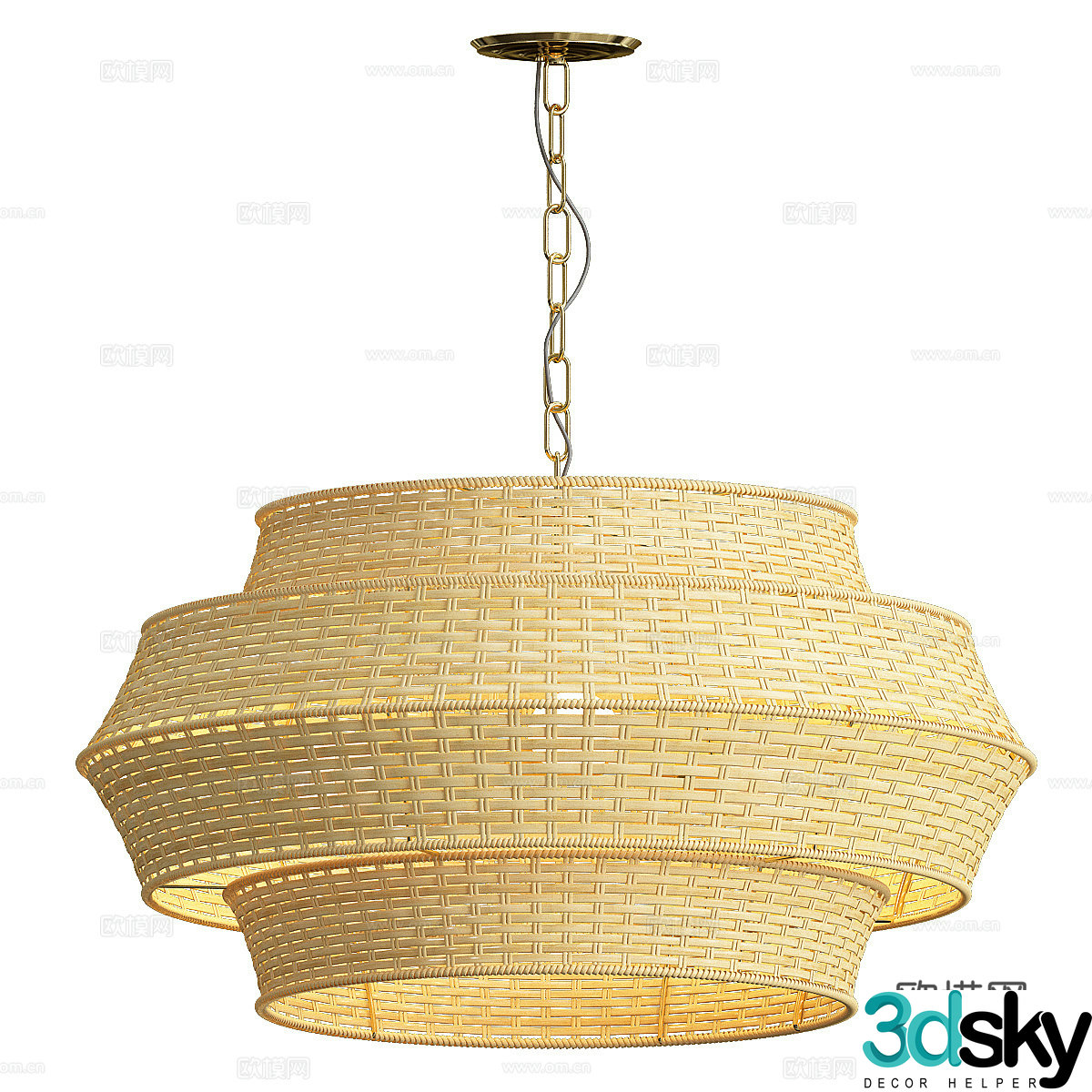 Paloma rattan pendant 3d model