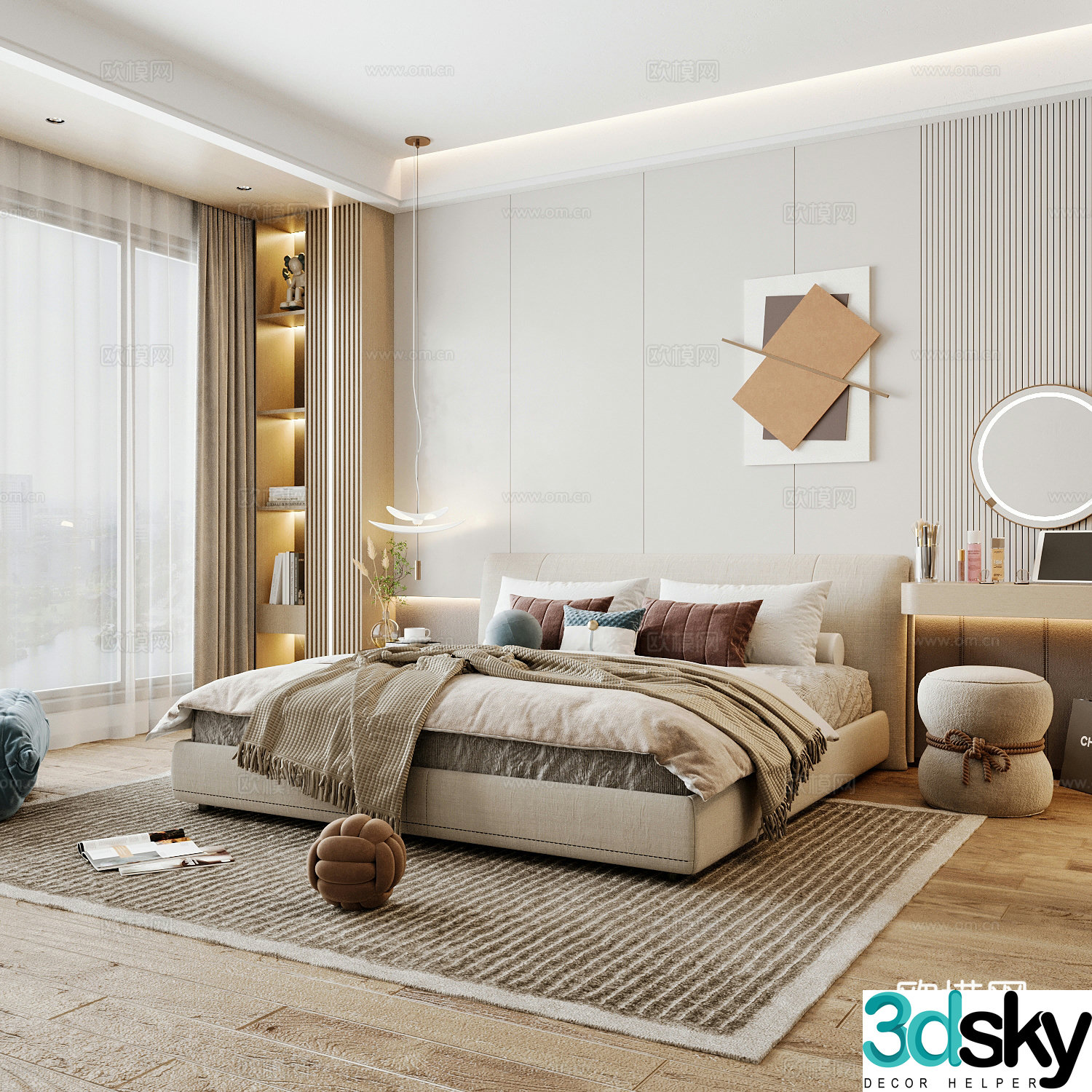 Modern home bedroom Modern bedroom Italian bedroom Simple bedroom Italian bed 3d model