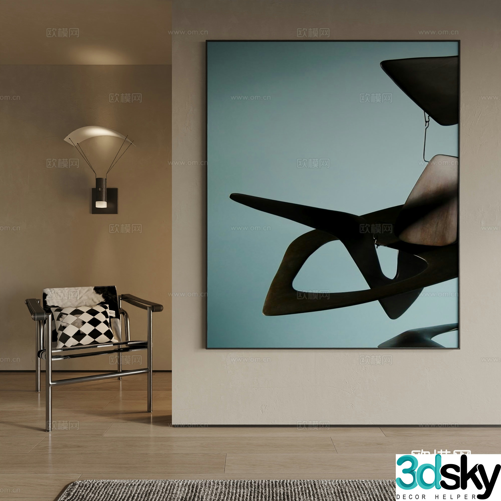 Modern decorative painting 3d model