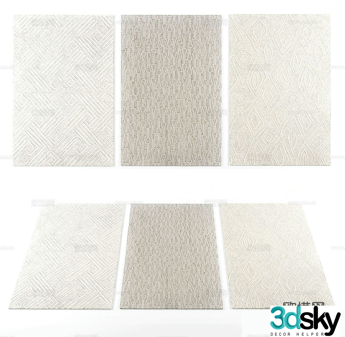 Carpet Combination Square Carpet Living Room Carpet Office Carpet Leisure Carpet Fabric Carpet 3D Model