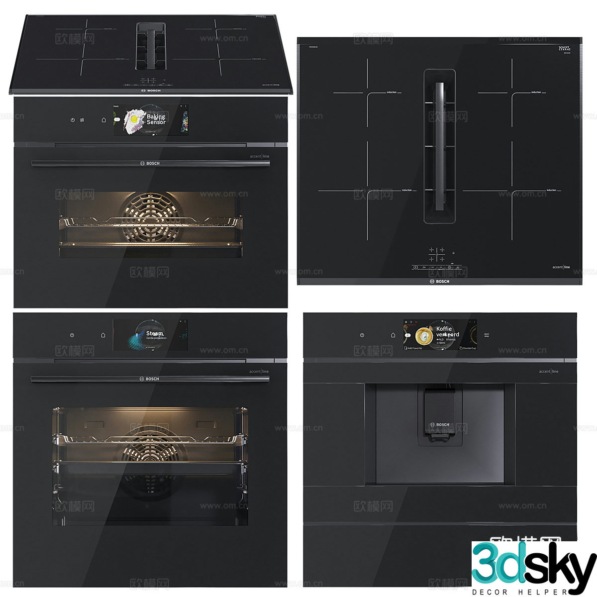 Home appliance combination oven microwave oven direct drinker water purifier disinfection cabinet stove induction stove 3D model
