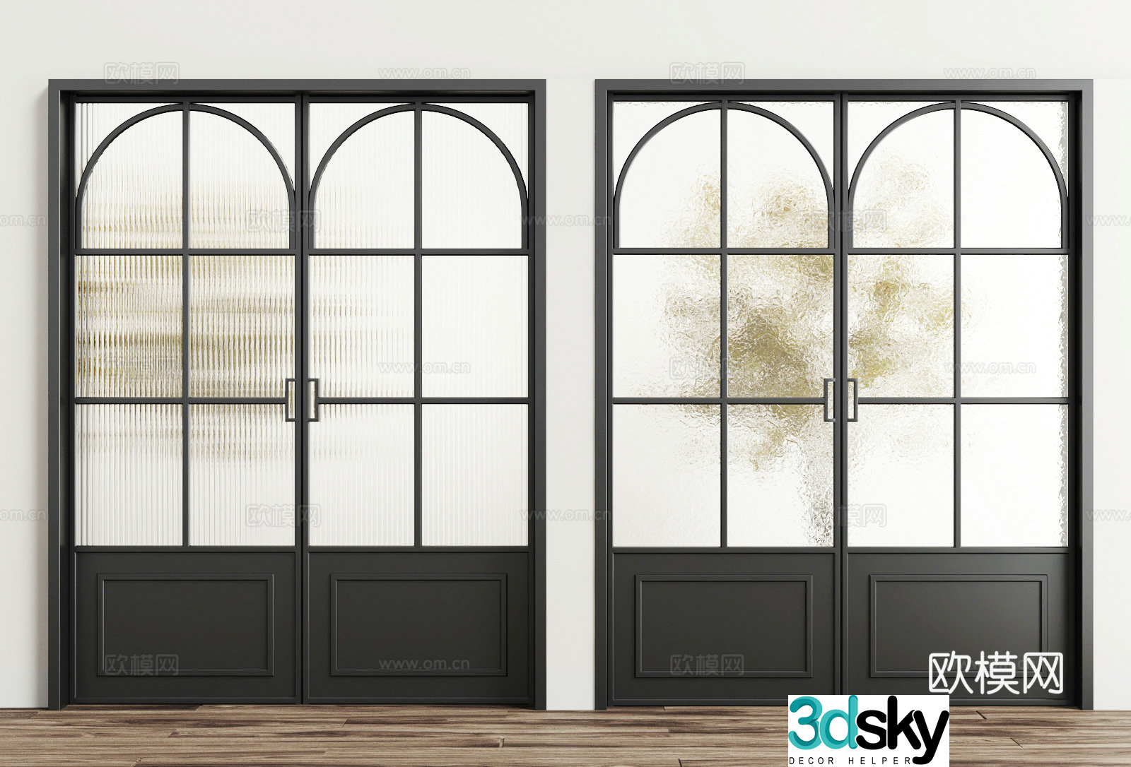 French European glass partition 3D model