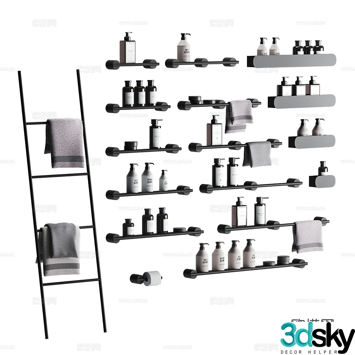 Bathroom supplies Toiletries Toiletries Toiletries Toiletries Bathroom accessories 3D model