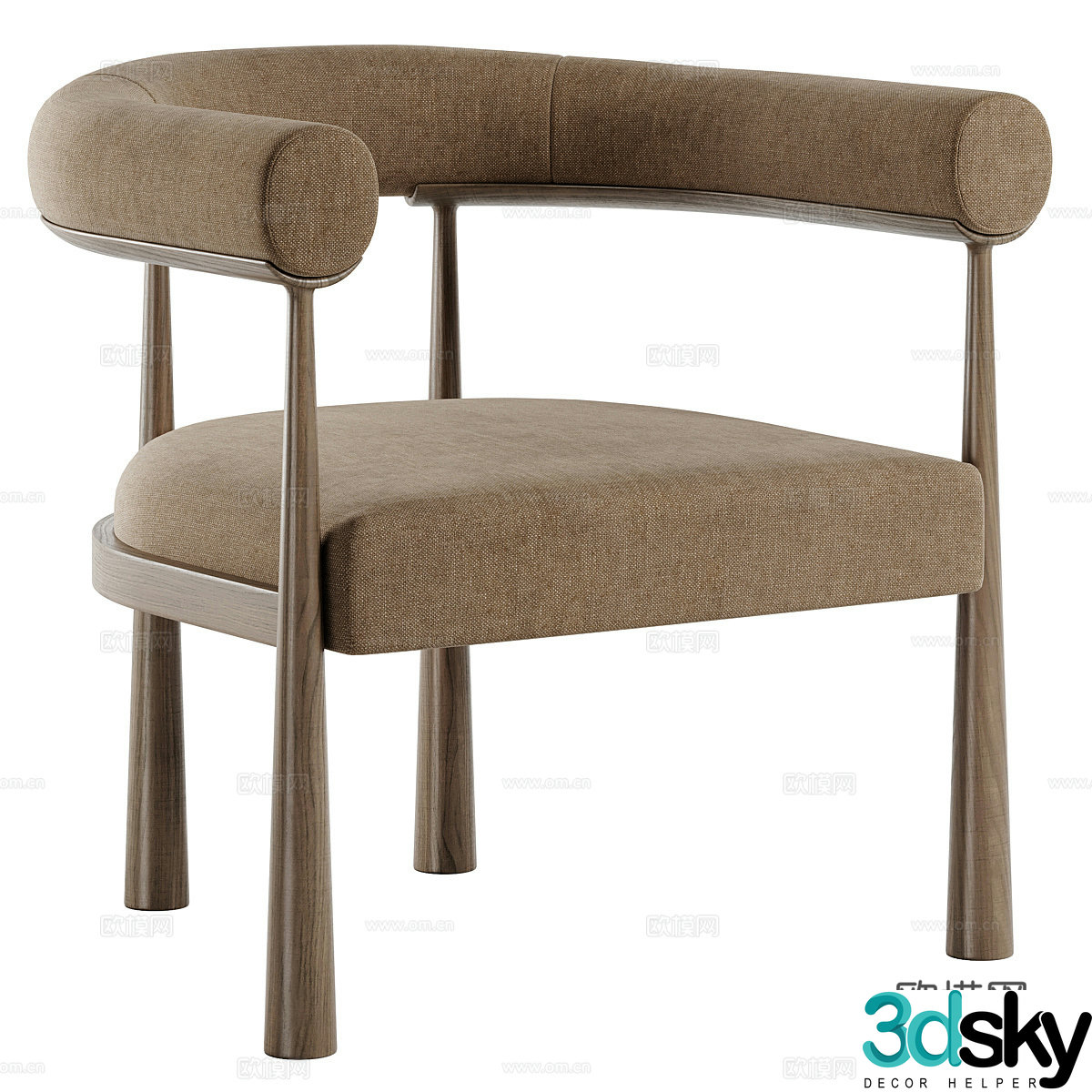 Wasabi style single chair Wasabi style dining chair Art single chair Fabric dining chair Fabric single chair Fabric single chair Fabric 3D model