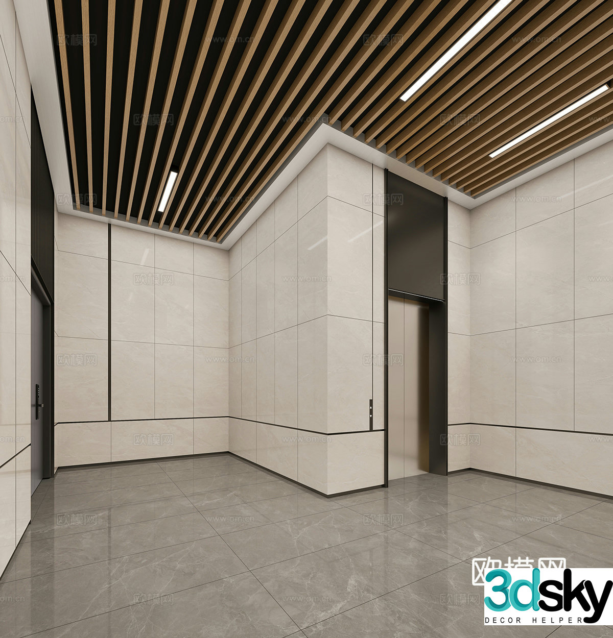 Elevator hall 3d model