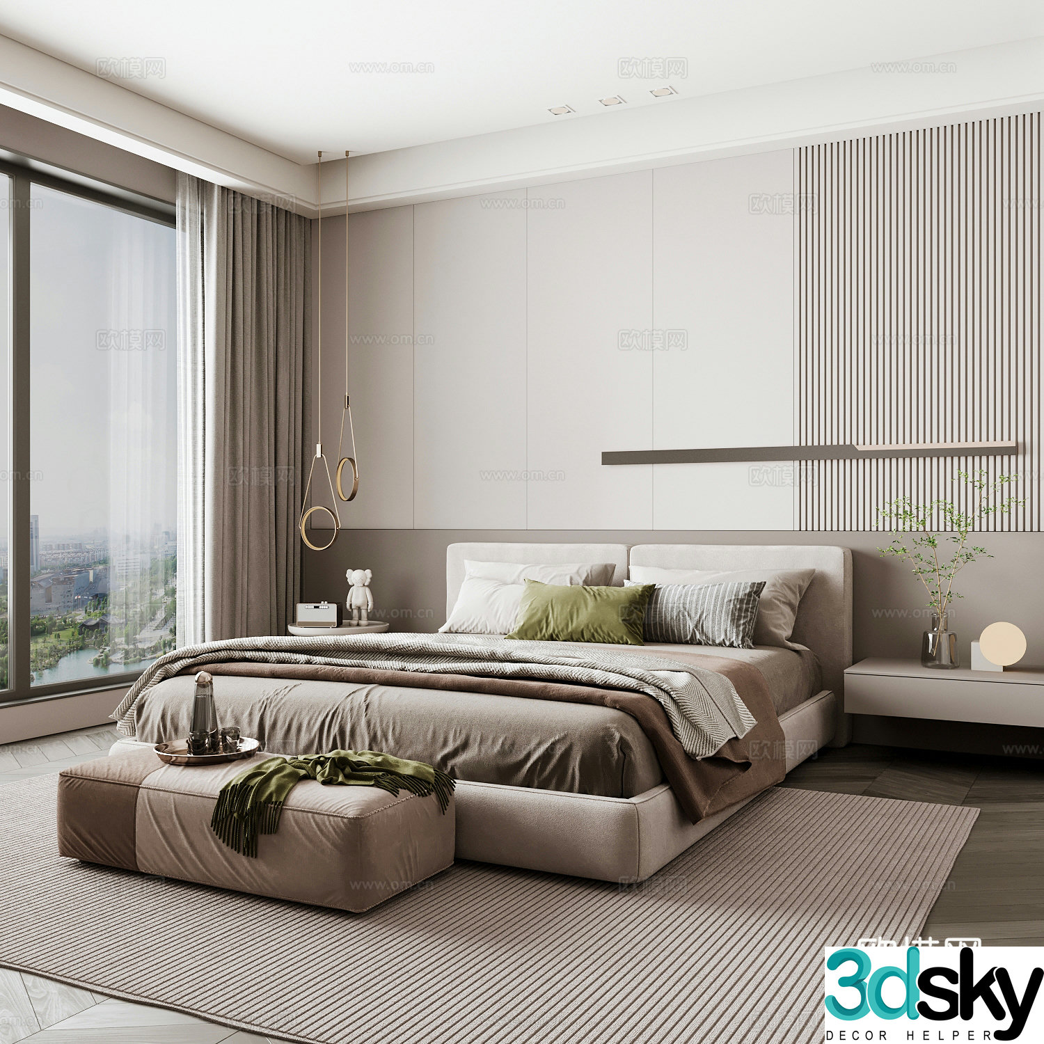 Modern home bedroom Modern bedroom Italian bedroom Simple bedroom Italian bed 3d model