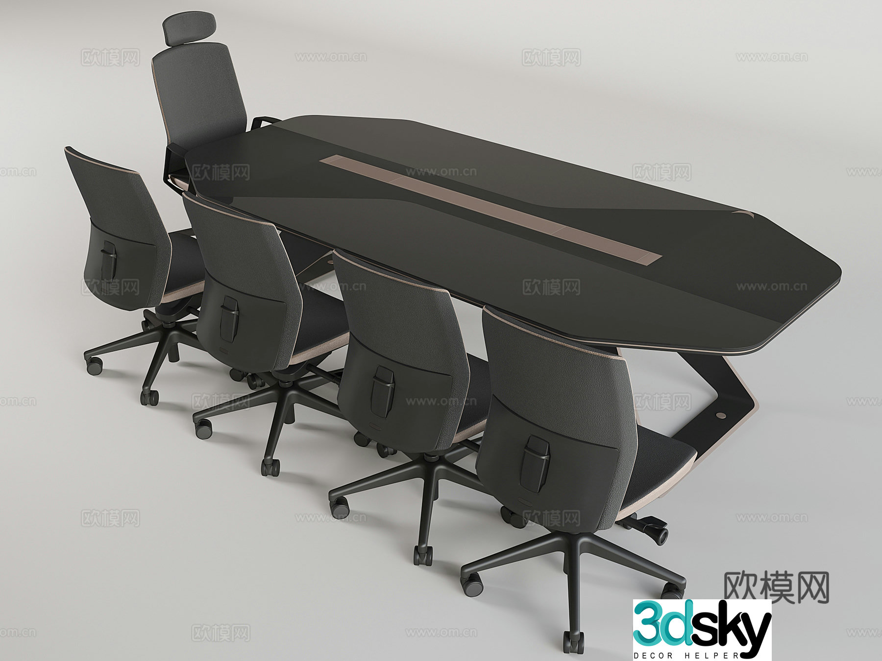 Conference table and chair training table rotary lift chair 3d model