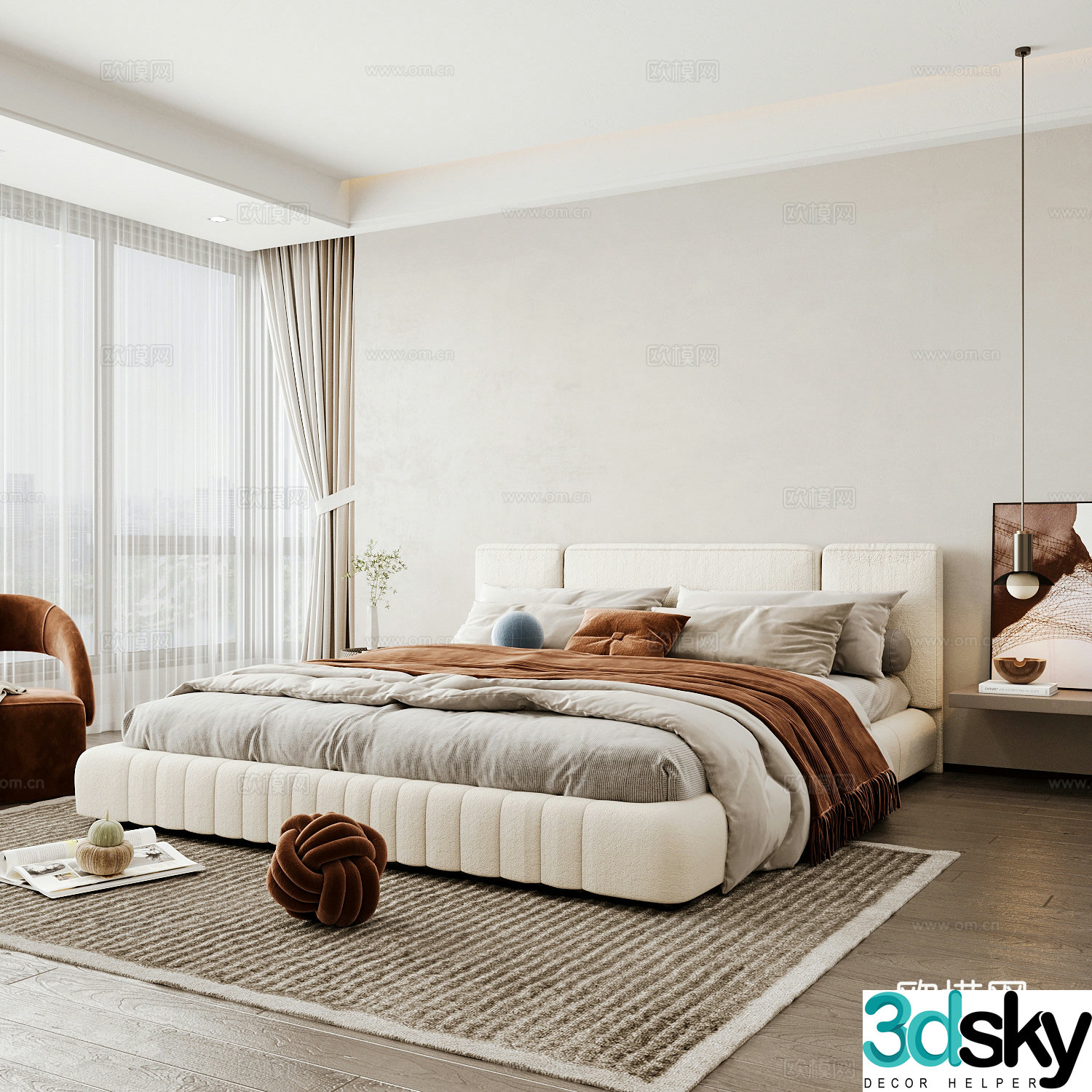 Modern home bedroom Modern bedroom Italian bedroom Simple bedroom Italian bed 3d model