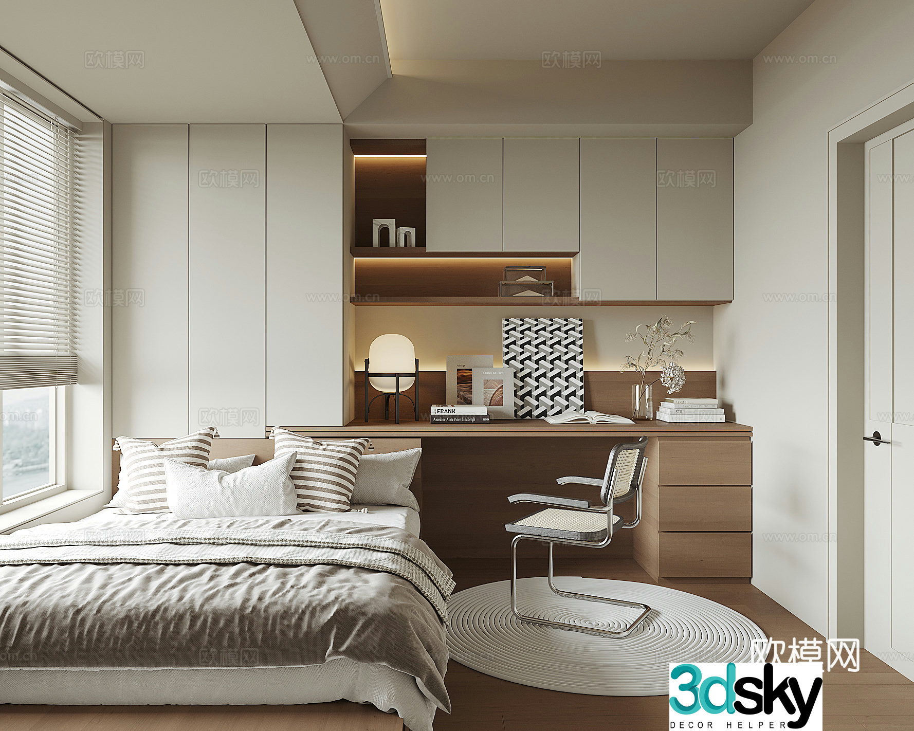 Modern tatami bedroom 3d model