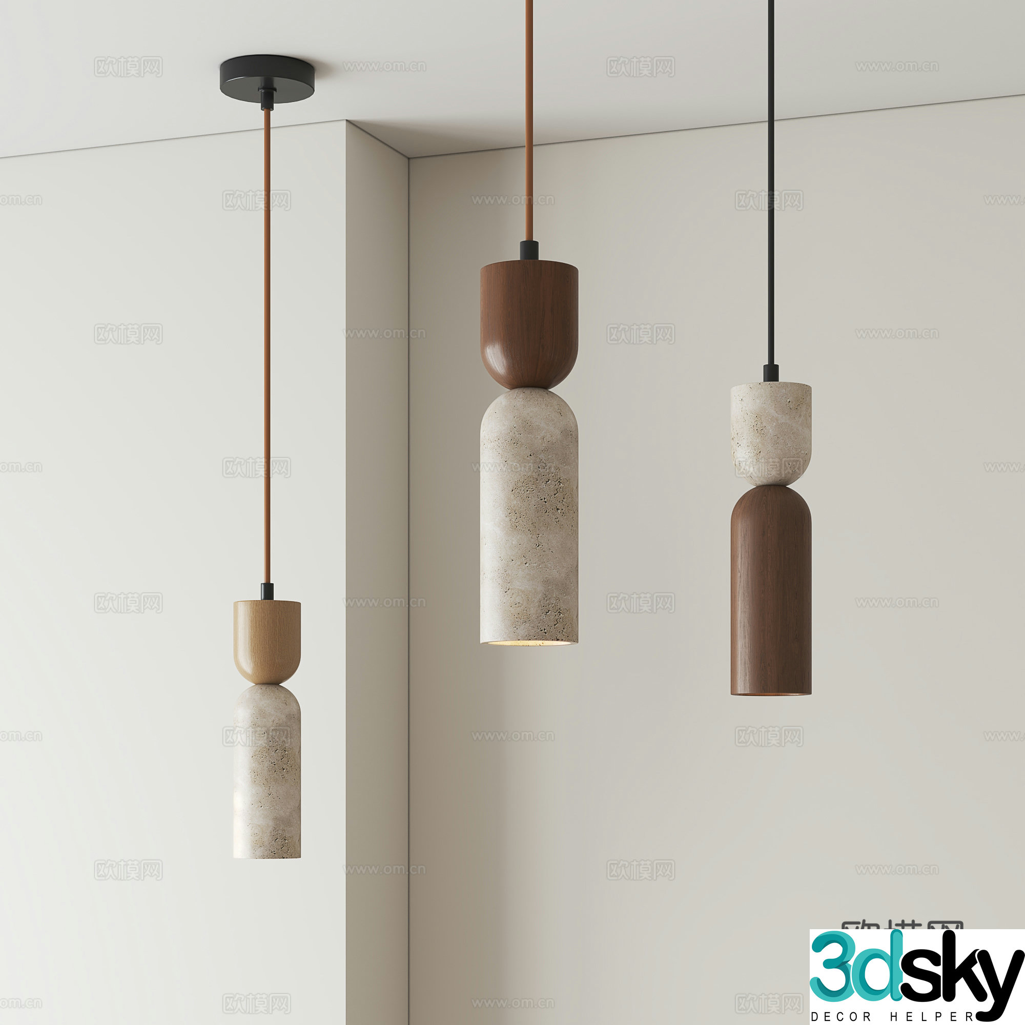 Modern medieval small chandeliers 3d model