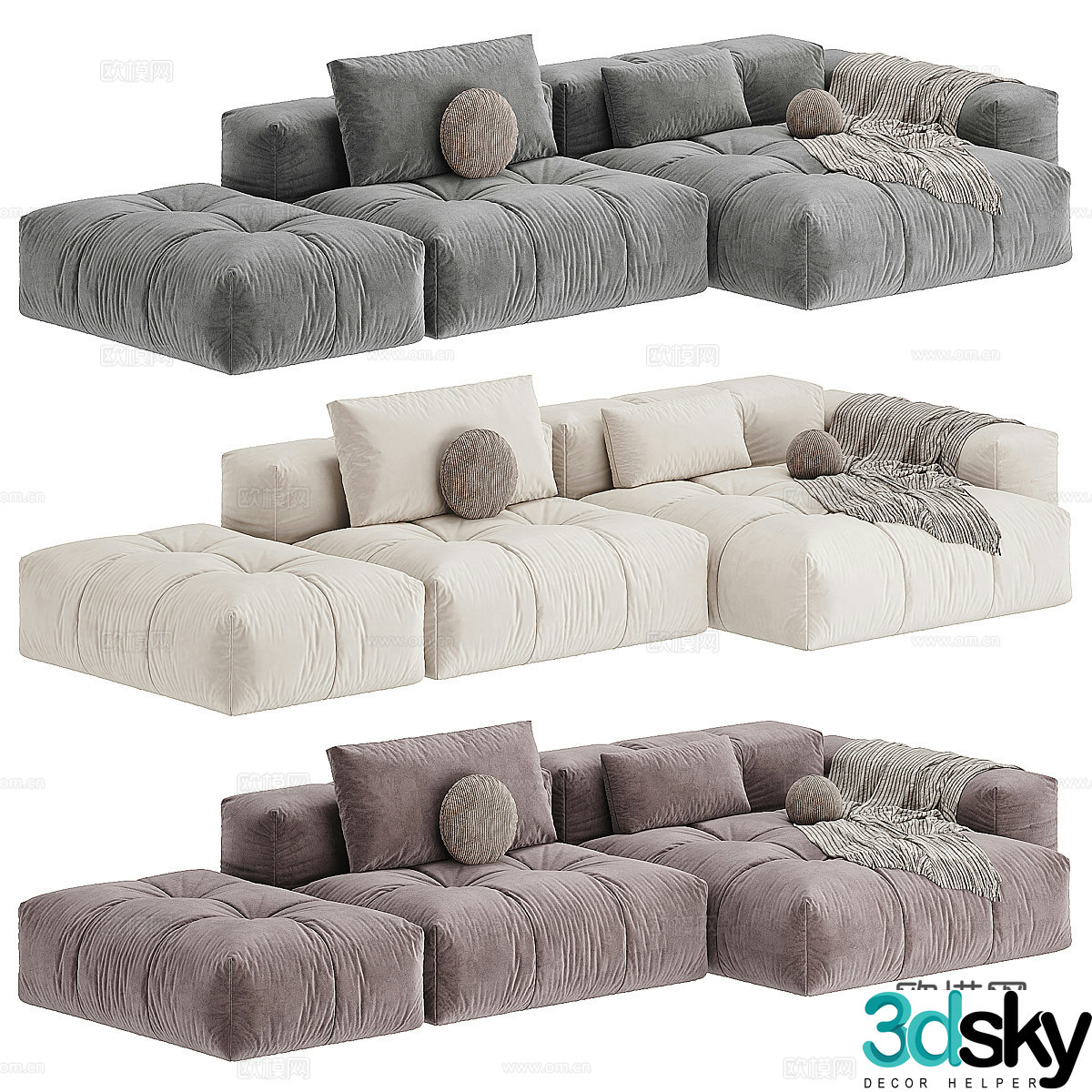Fabric casual sofa Fabric right-angle sofa Corner sofa L-shaped sofa Living room sofa Office 3D model