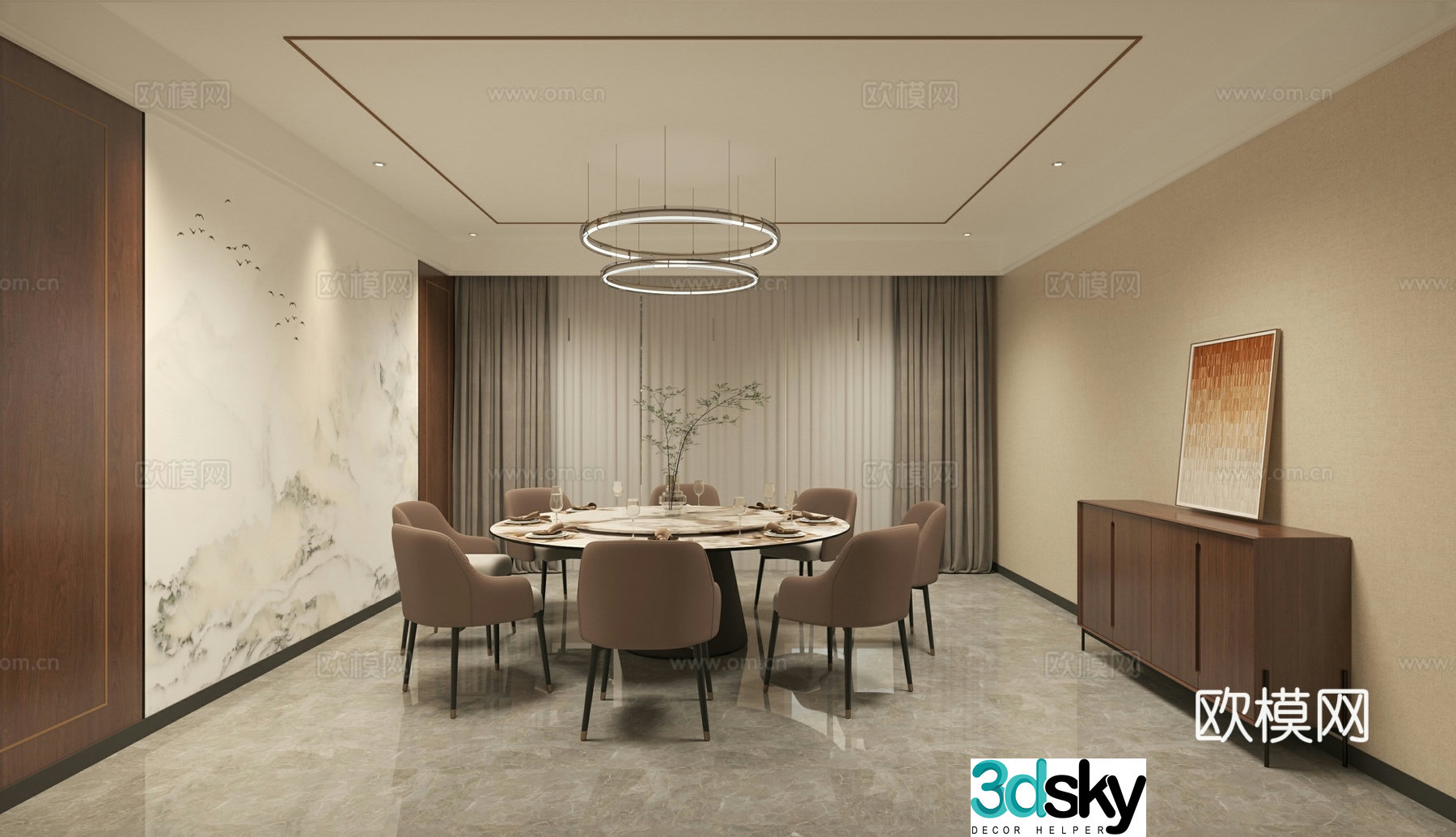 New Chinese-style private room Simple private room Chinese-style private room Private room Modern private room 3D model