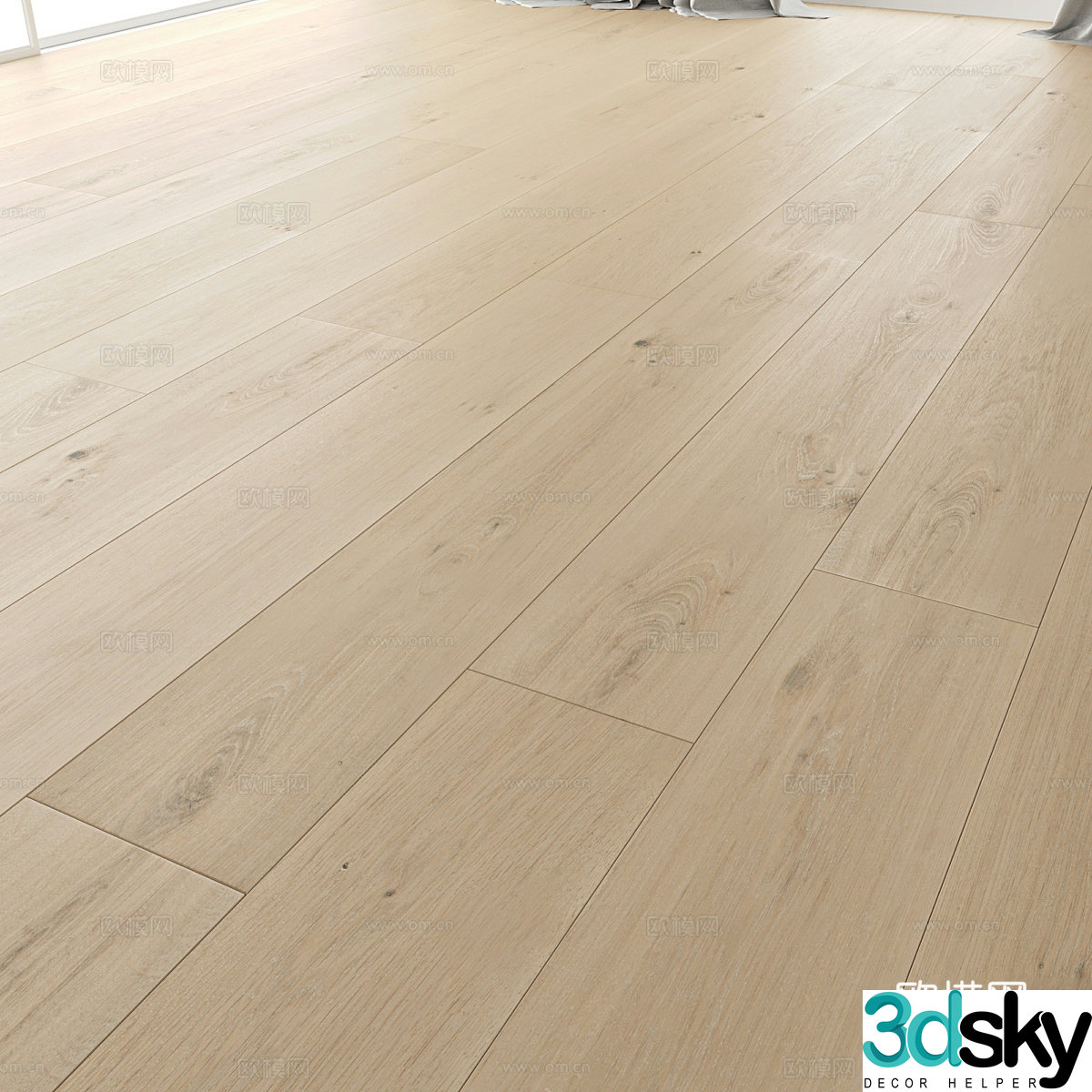 I-shaped wooden floor walnut floor matte wooden floor B&B wooden floor courtyard wooden floor 3D model