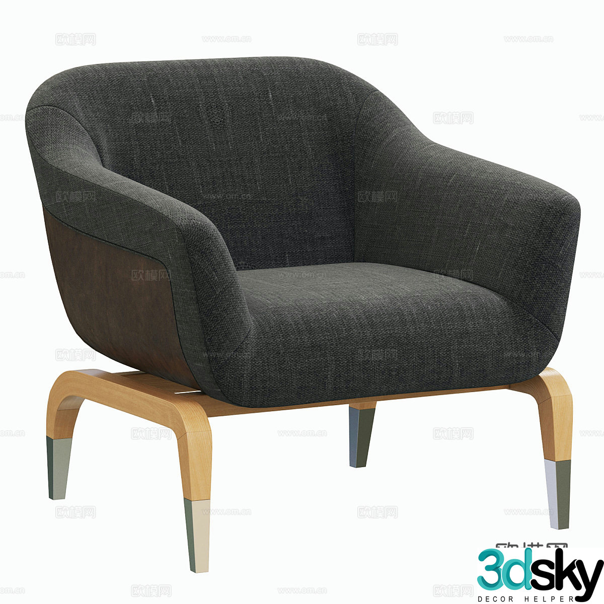 Modern leisure chair Fabric single chair Fabric leisure chair Courtyard leisure chair Outdoor leisure chair Art 3d model