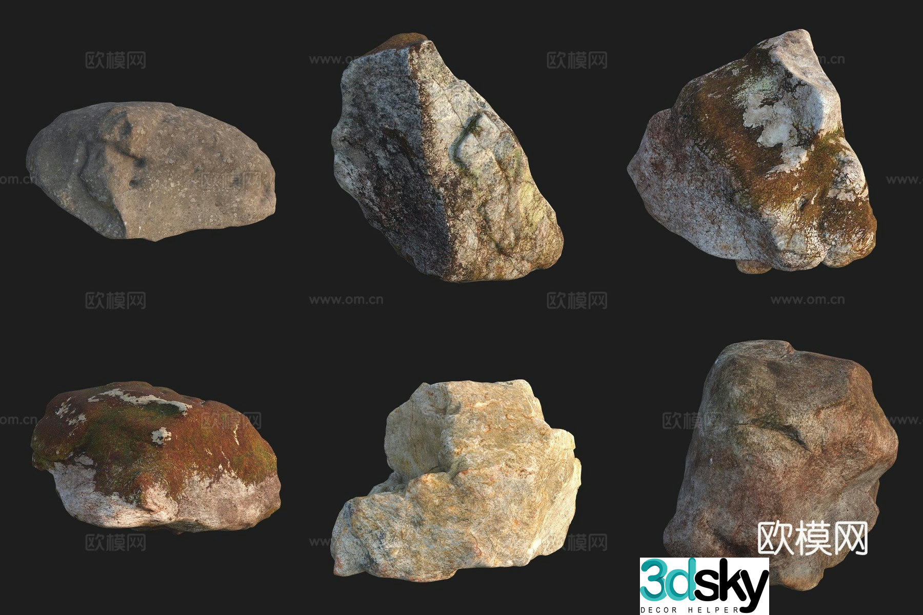 Granite stone stone 3d model