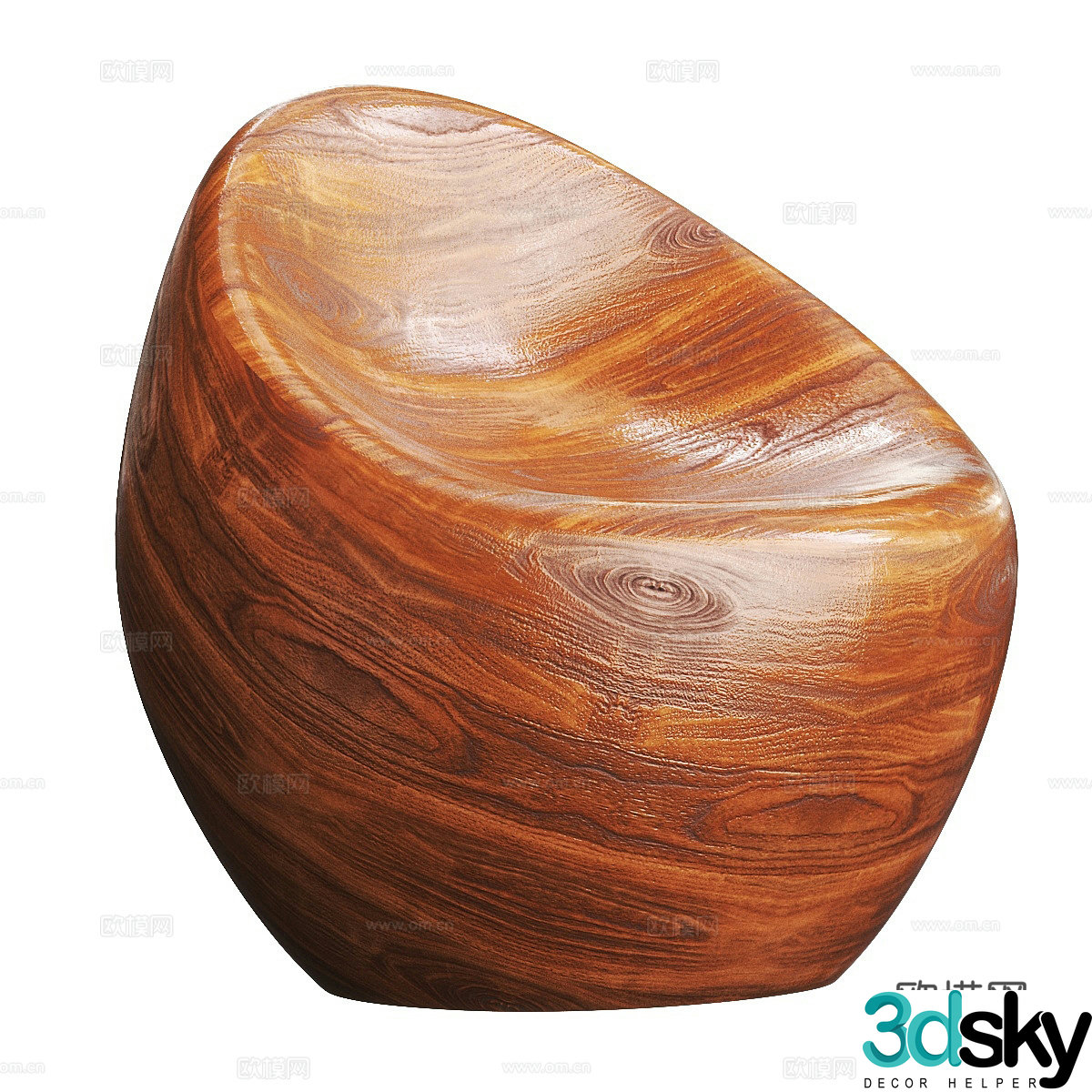 New Chinese Bora wooden bench 3D model