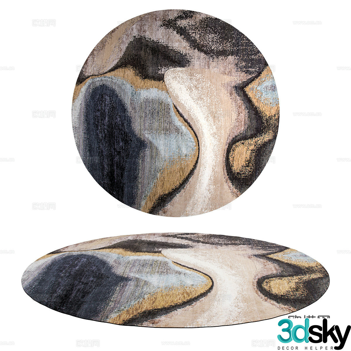 Modern round blanket 3d model