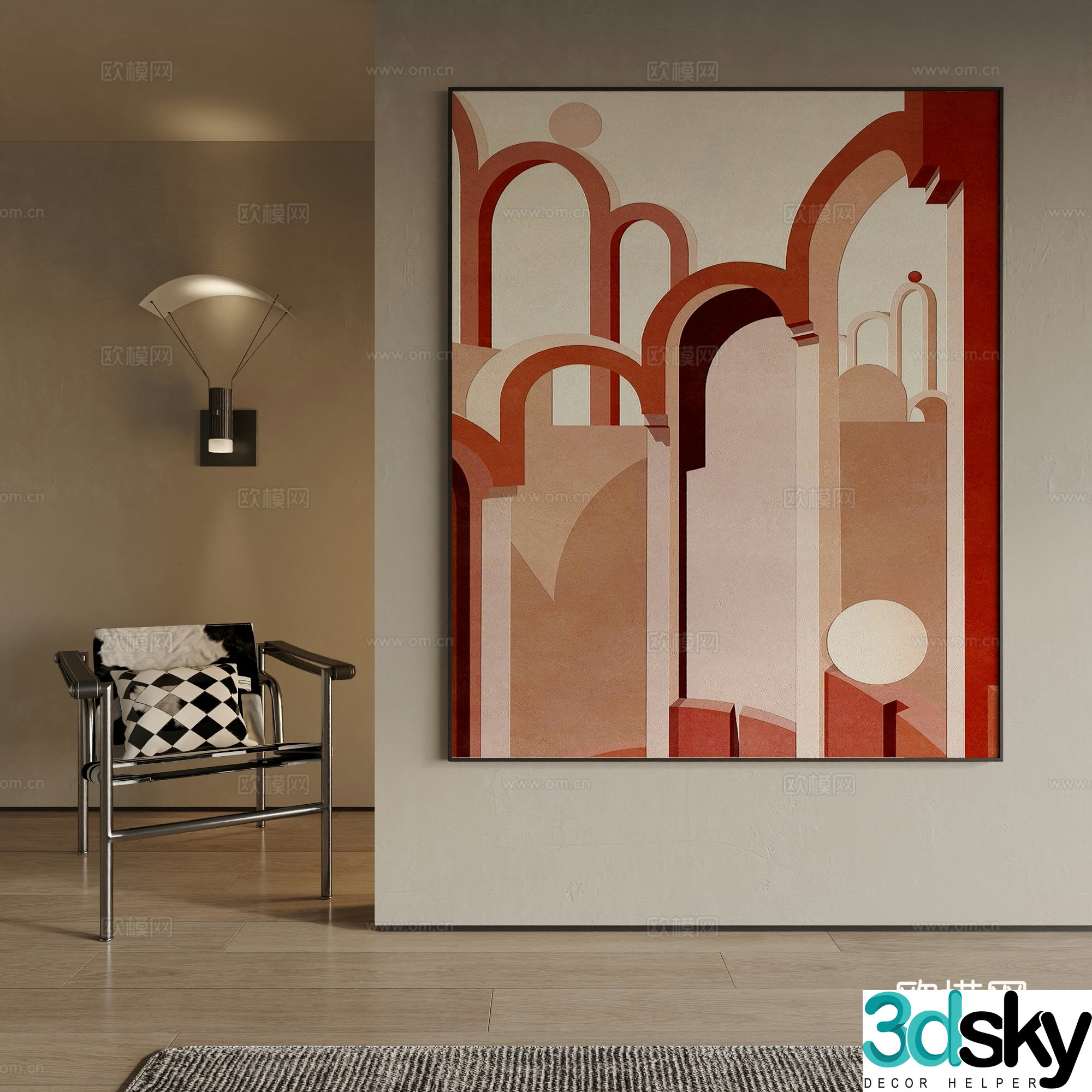 Modern decorative painting 3d model