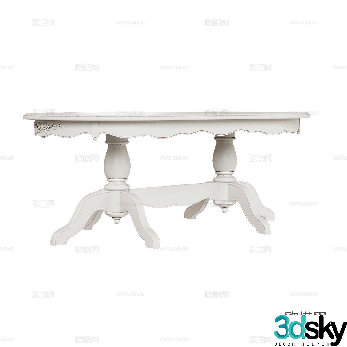 American simple dining table dining table simple dining table living room dining table 3d model