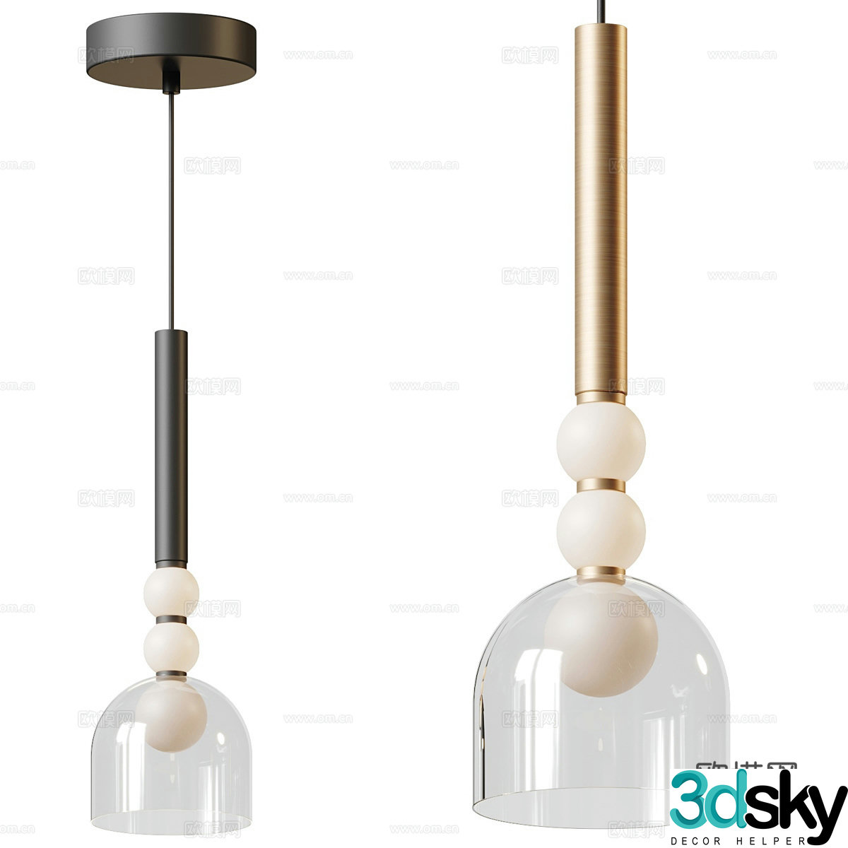Simple chandelier Minimalist chandelier Art chandelier Glass chandelier Restaurant chandelier Bedside chandelier 3D model