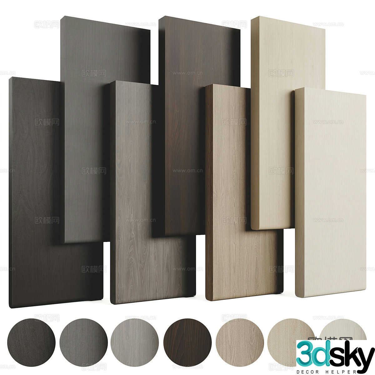 Modern wood veneer material 3D model