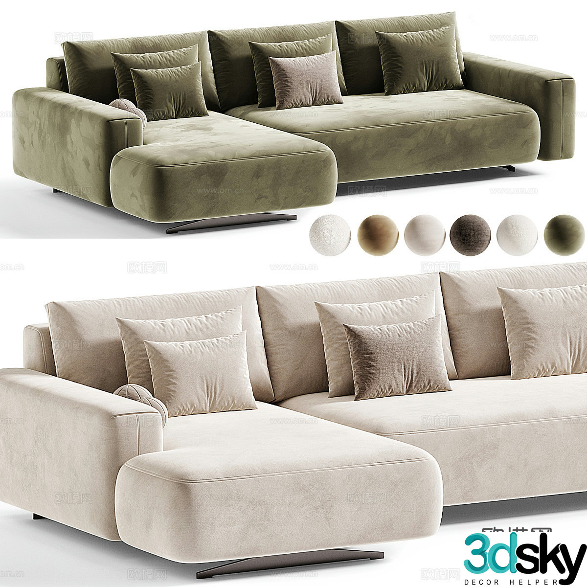 Modern Italian mononova corner sofa 3d model
