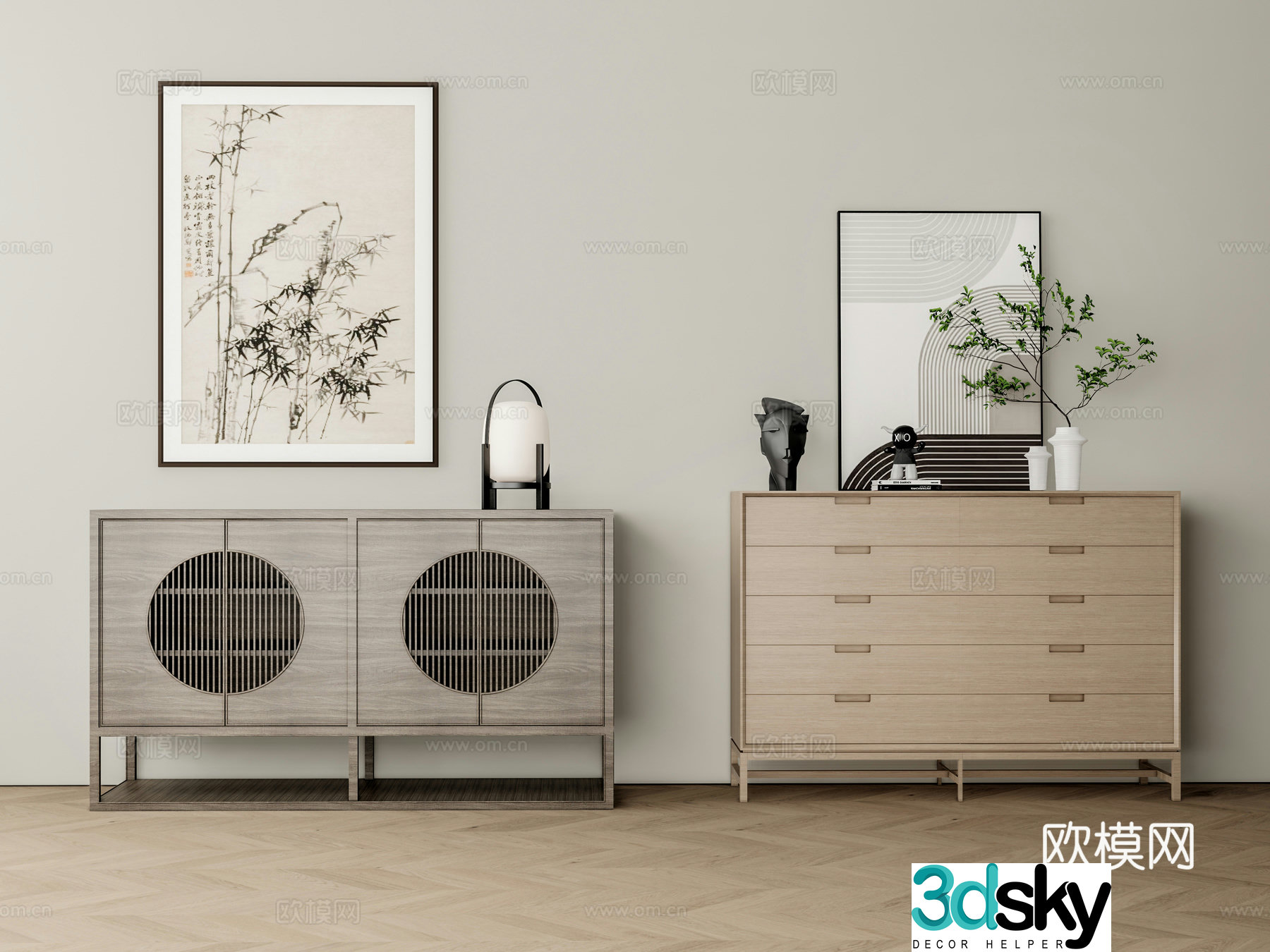 Modern entrance cabinet end view cabinet low cabinet side cabinet 3D model
