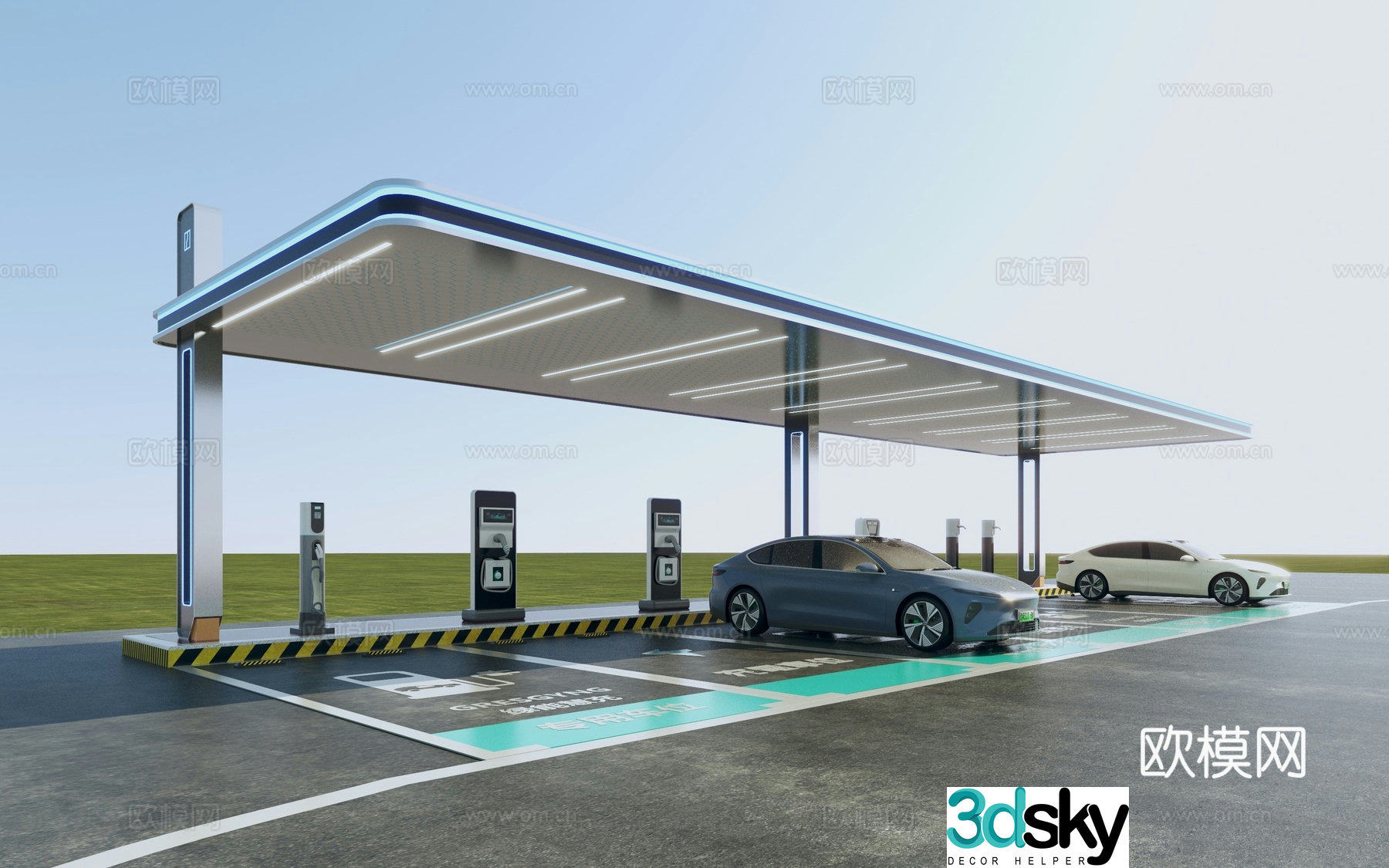 Charging pile_charging station_charging shed_canopy_sunshade_new energy vehicle 3D model