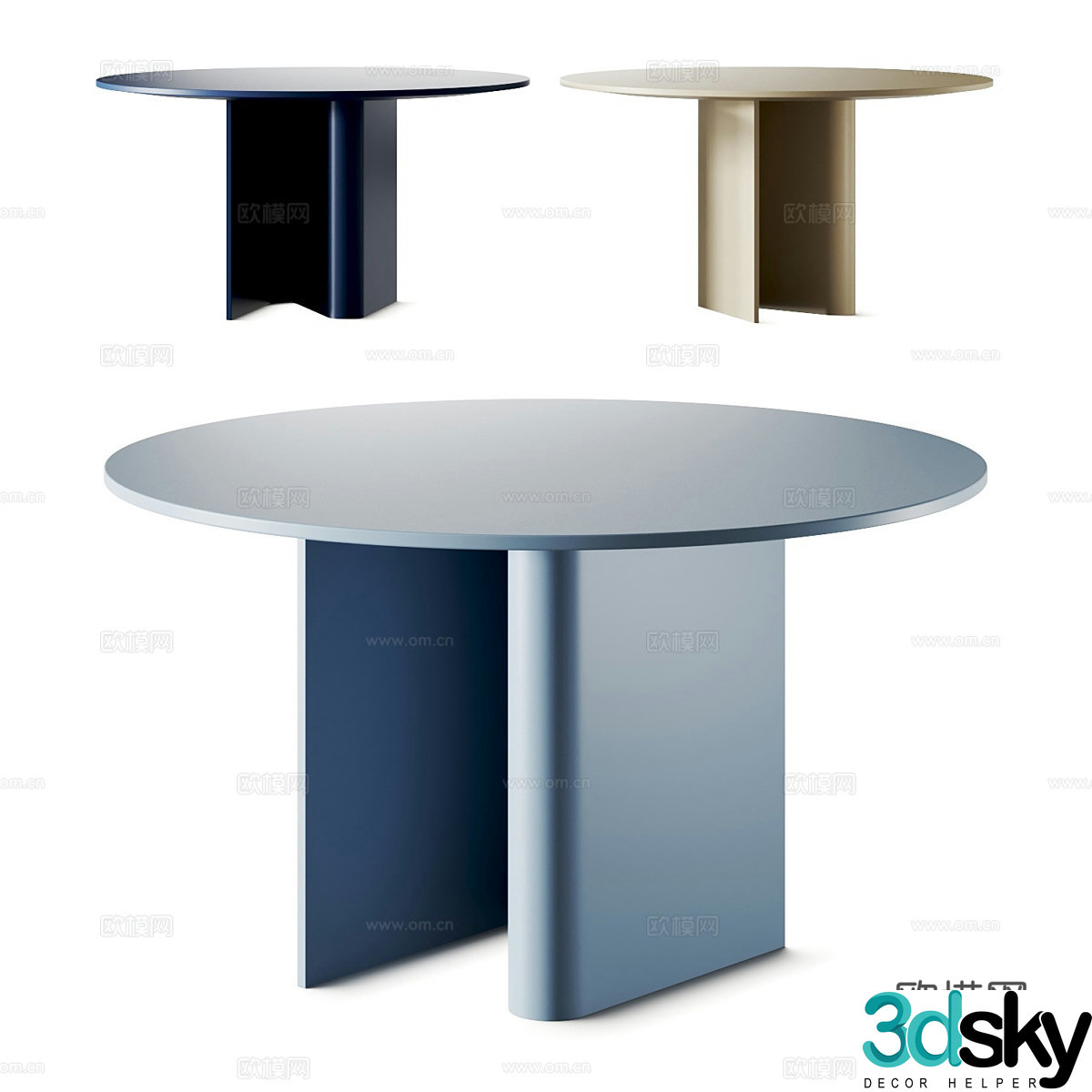 Dining table combination Minimalist dining table Simple dining table Round dining table Round table Large round table Negotiation table 3D model