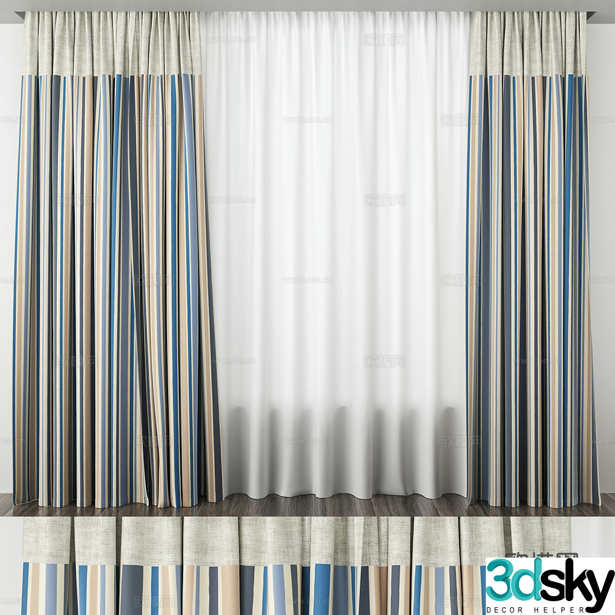 Hotel curtains bedroom curtains cloth curtains gauze curtains door curtains art curtains homestay curtains folk 3D model
