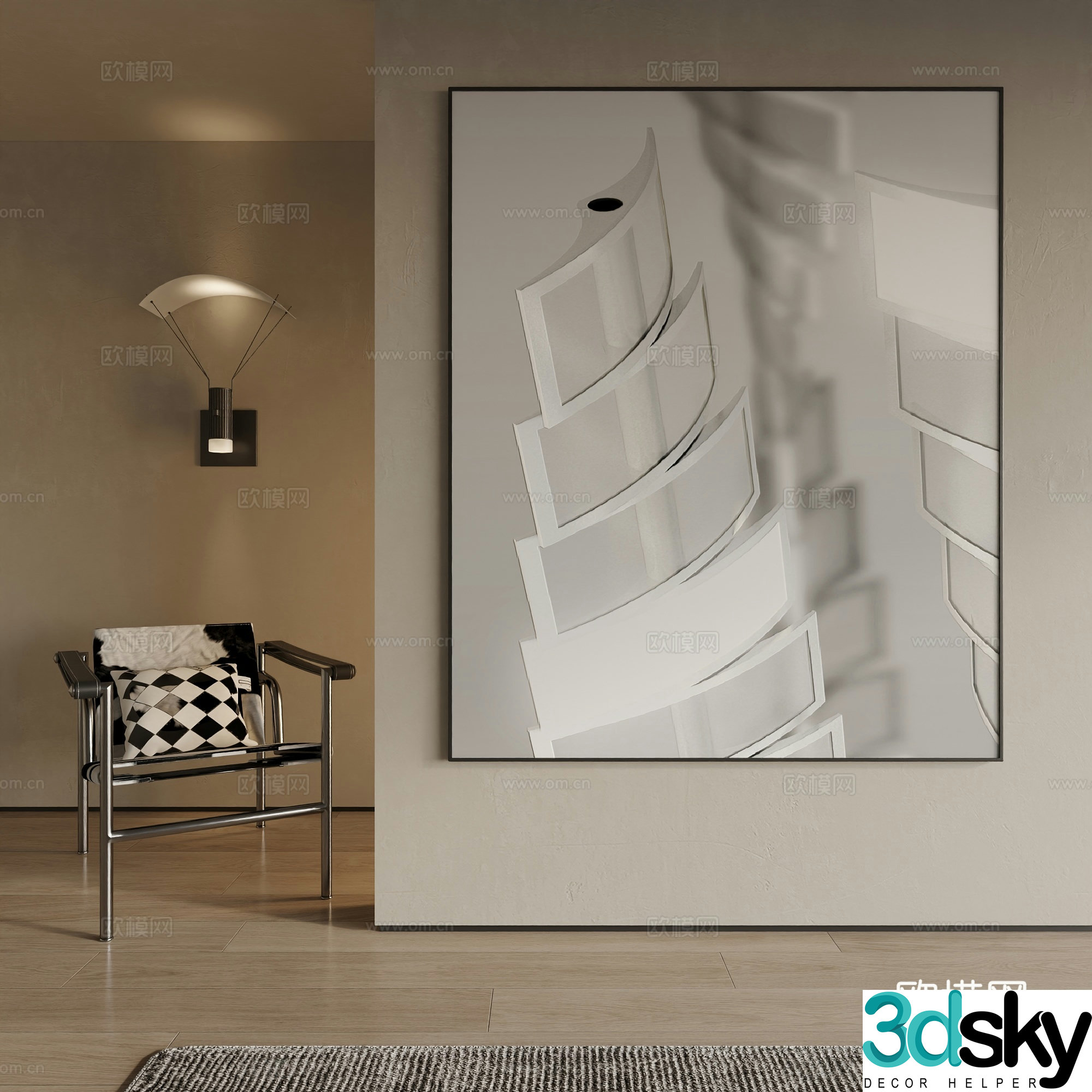 Modern decorative painting 3d model