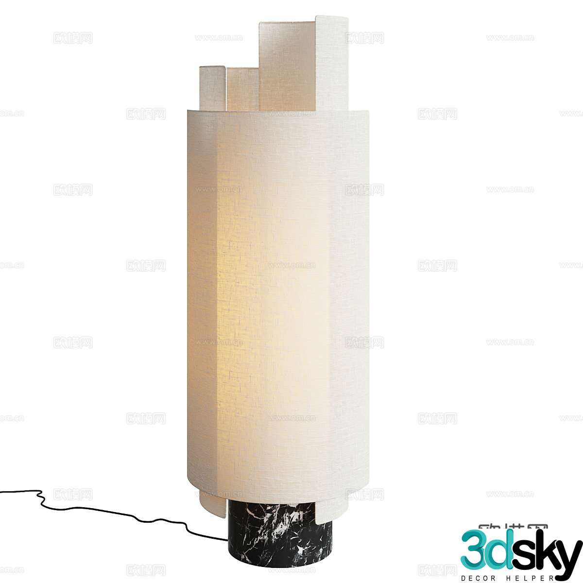 Wasabi wind floor lamp Paper table lamp Paper floor lamp B&B desk lamp B&B floor lamp Install 3D model