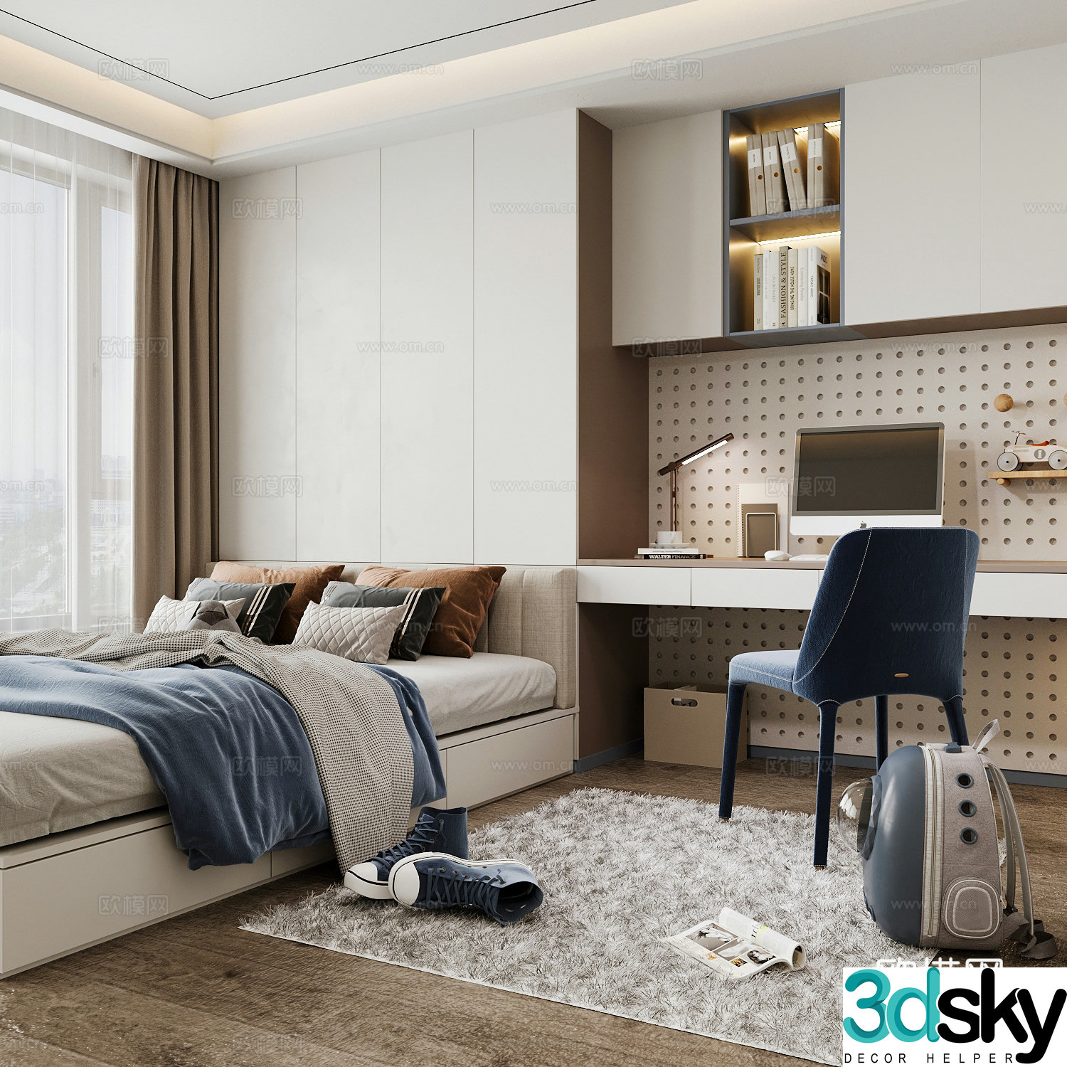 Modern home bedroom Modern bedroom Italian bedroom Simple bedroom Italian bed 3d model