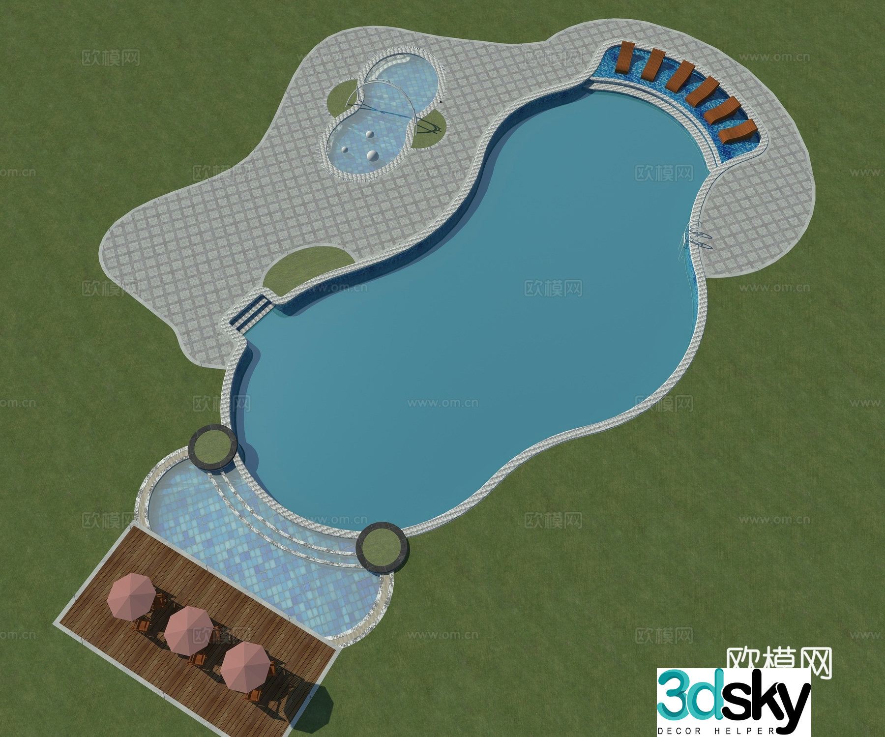 Swimming pool Outdoor swimming pool Infinity pool 3d model