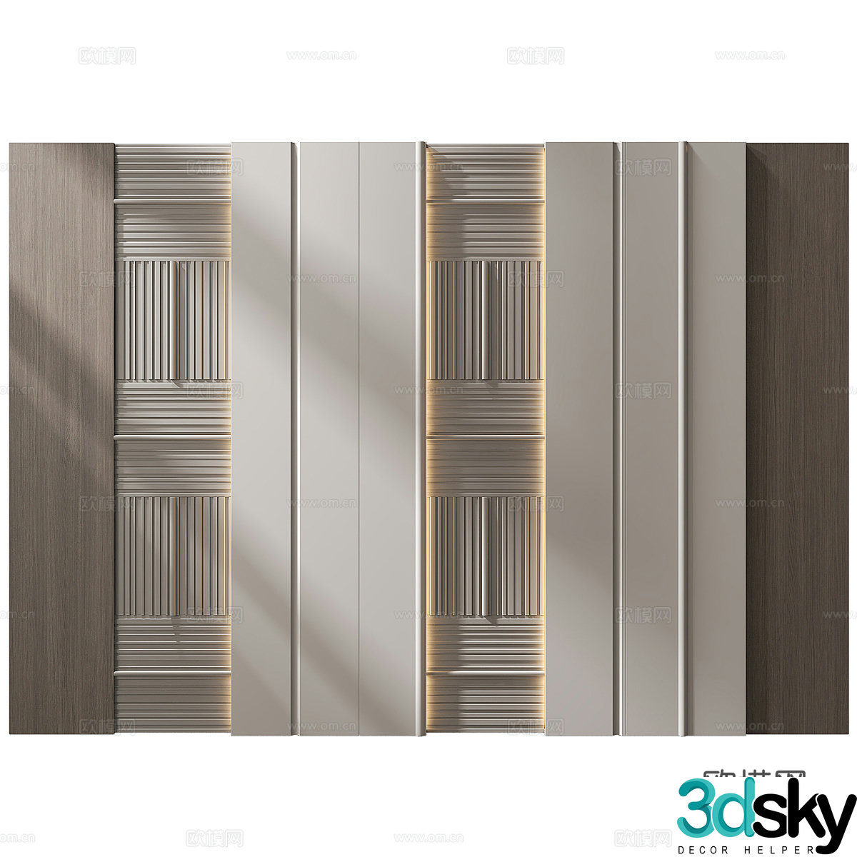 New Chinese style background wall 3d model