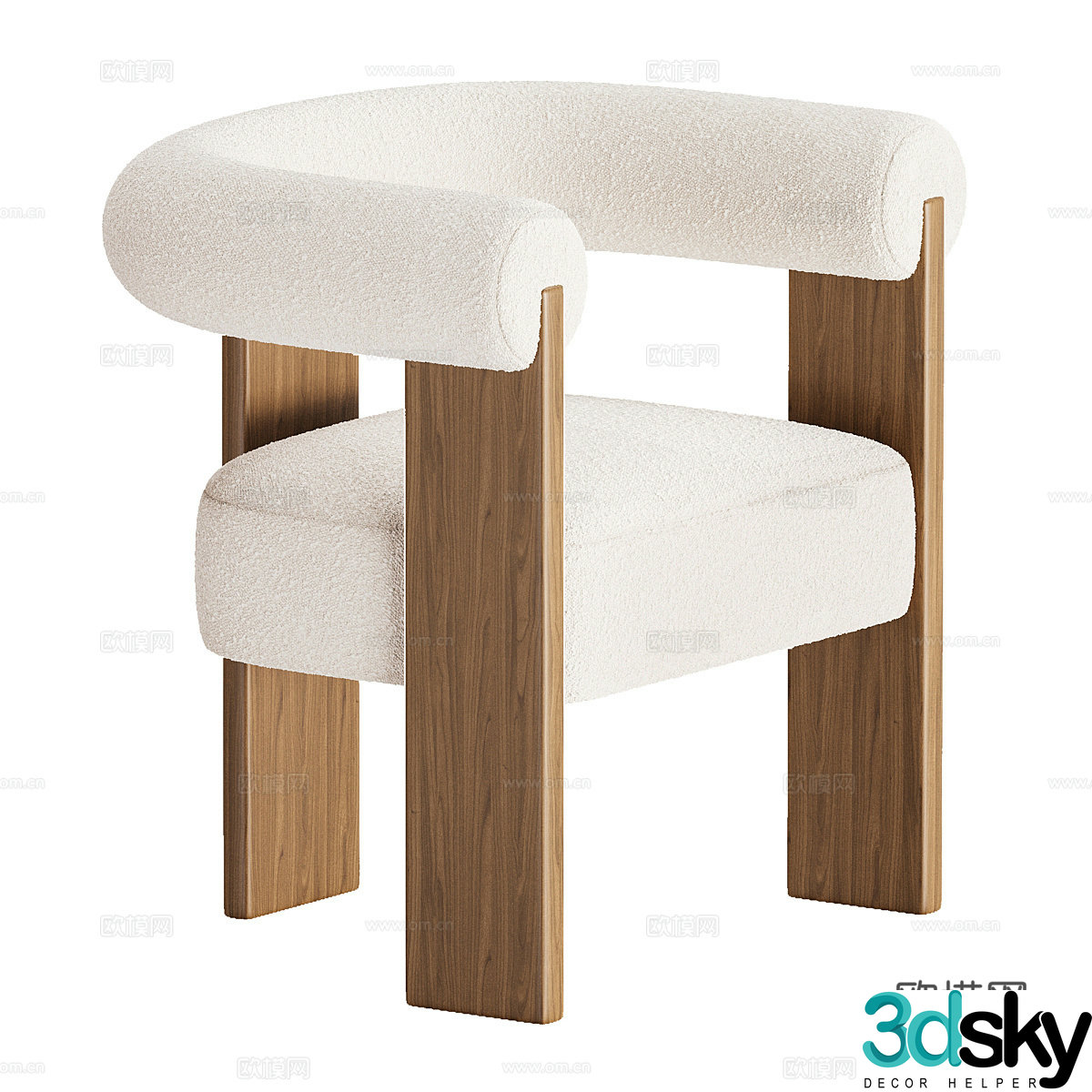 New Chinese Eldon leisure chair 3d model