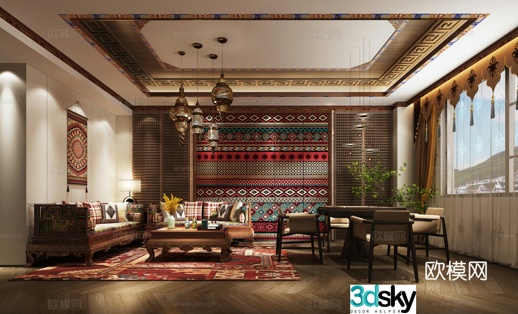 Tibetan chess and card room 3D model