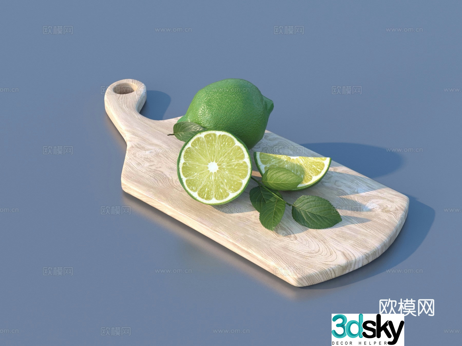 Fruit Lemon Wooden Cutting Board Cutting Board 3D Model