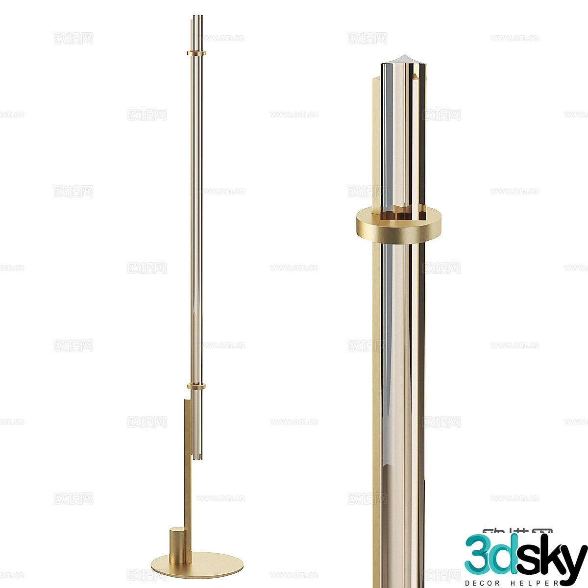 Minimalist floor lamp Metal floor lamp Simple floor lamp Straight floor lamp Strip floor lamp 3D model