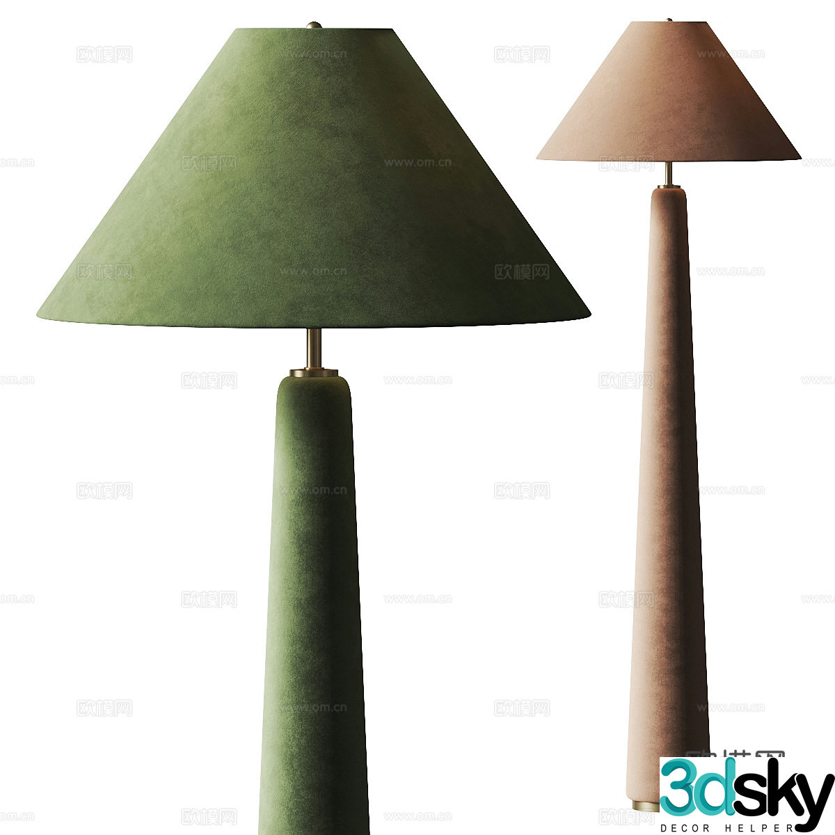 New Chinese Anthropologie Lulu Floor Lamp 3D Model