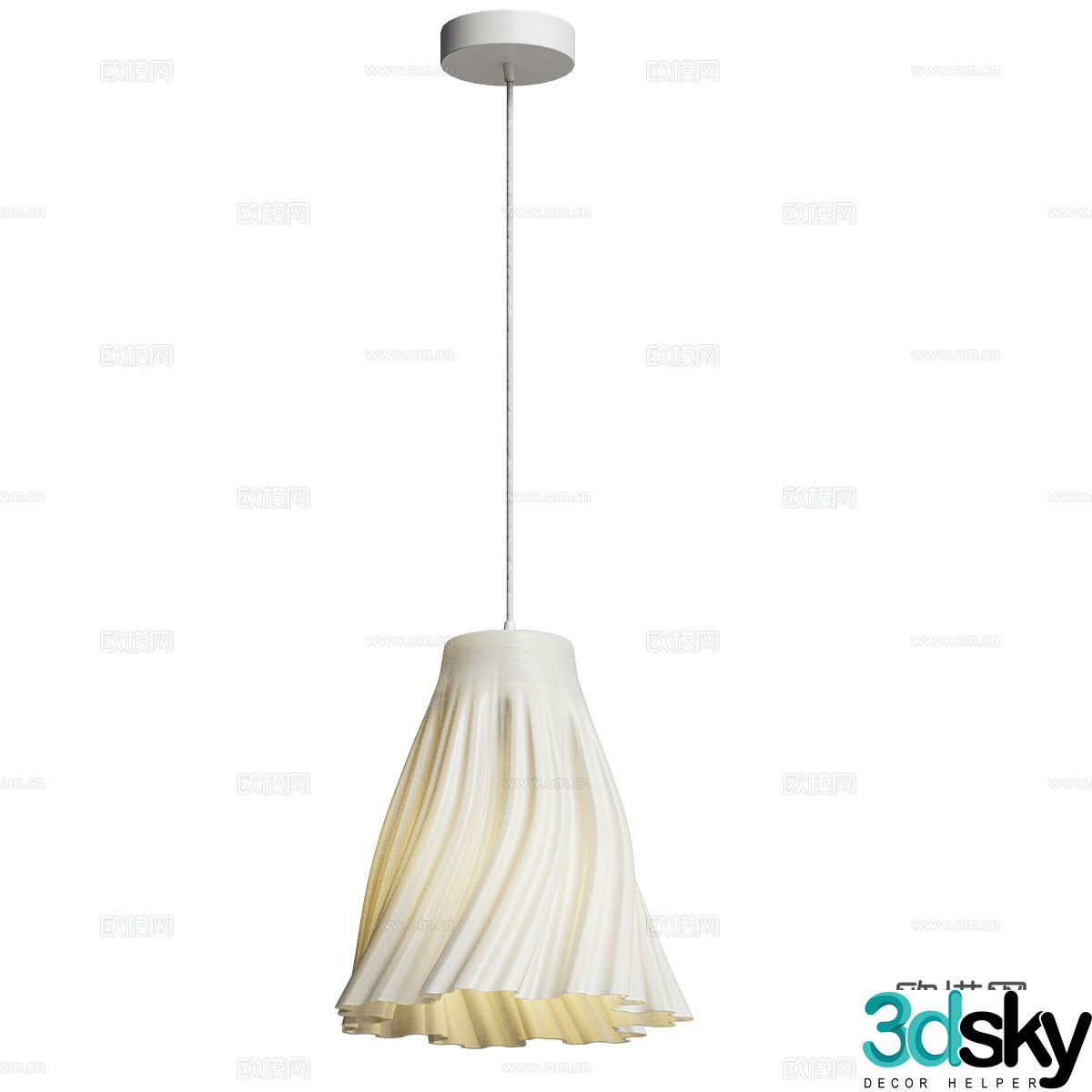 New Chinese style medieval decorative chandelier 3D model