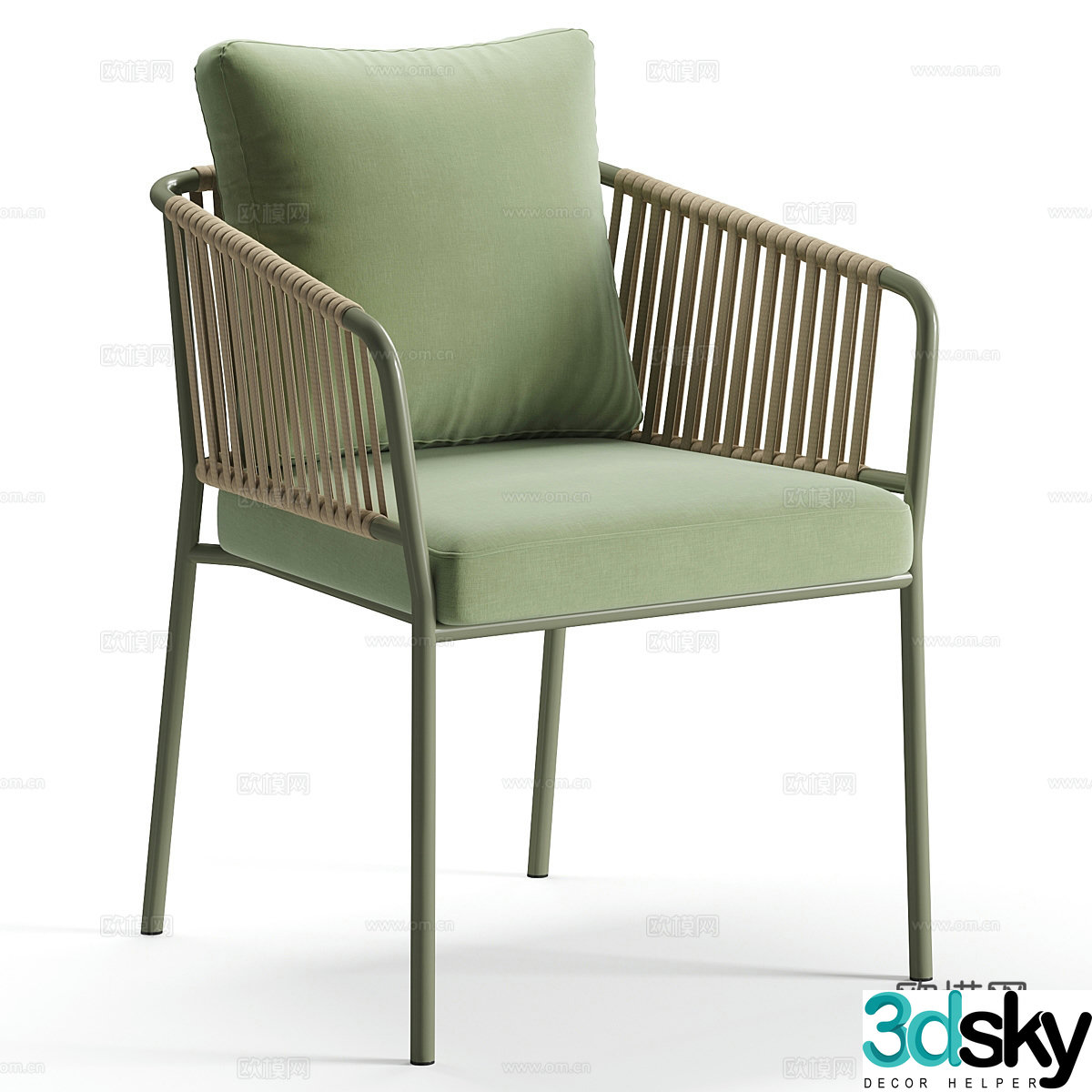 Rattan leisure chair Rattan single chair Rattan backrest chair Rattan book chair Armchair B&B leisure 3D model